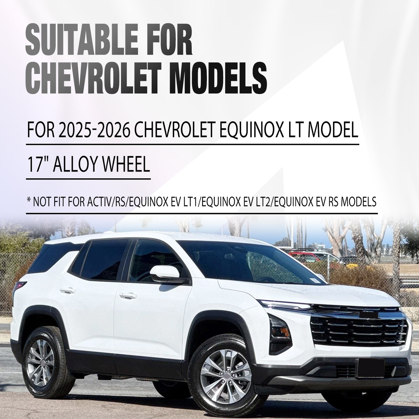 17 Inch Wheel Skins for 2025-2026 Chevrolet Equinox LT - Matte Black