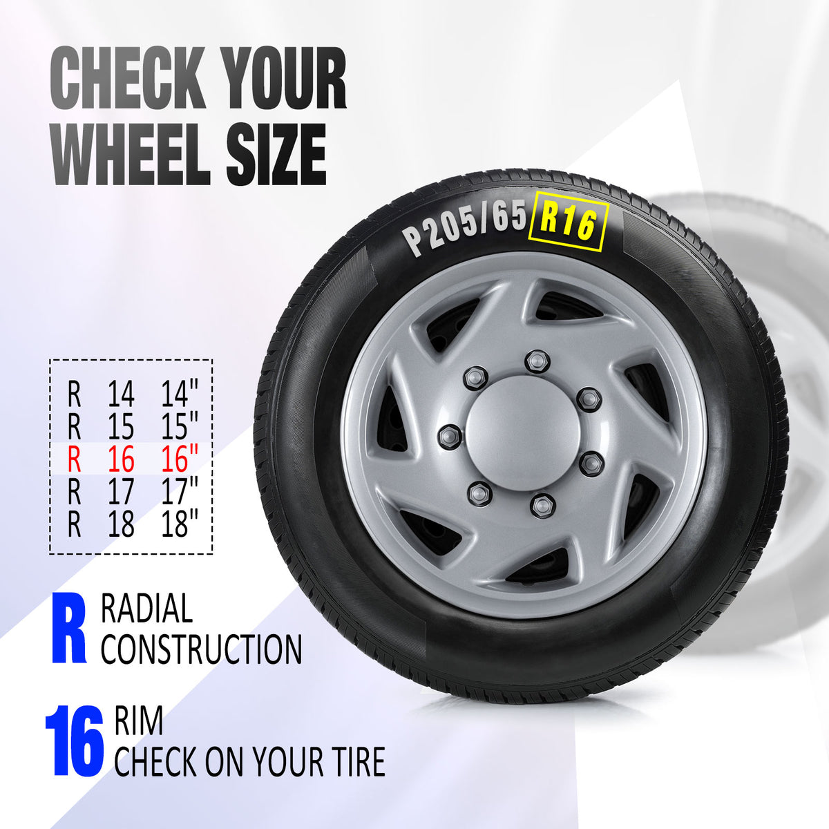 16 Inch Wheel Skins for 1992-2014 Ford E Series Van - Lacquer