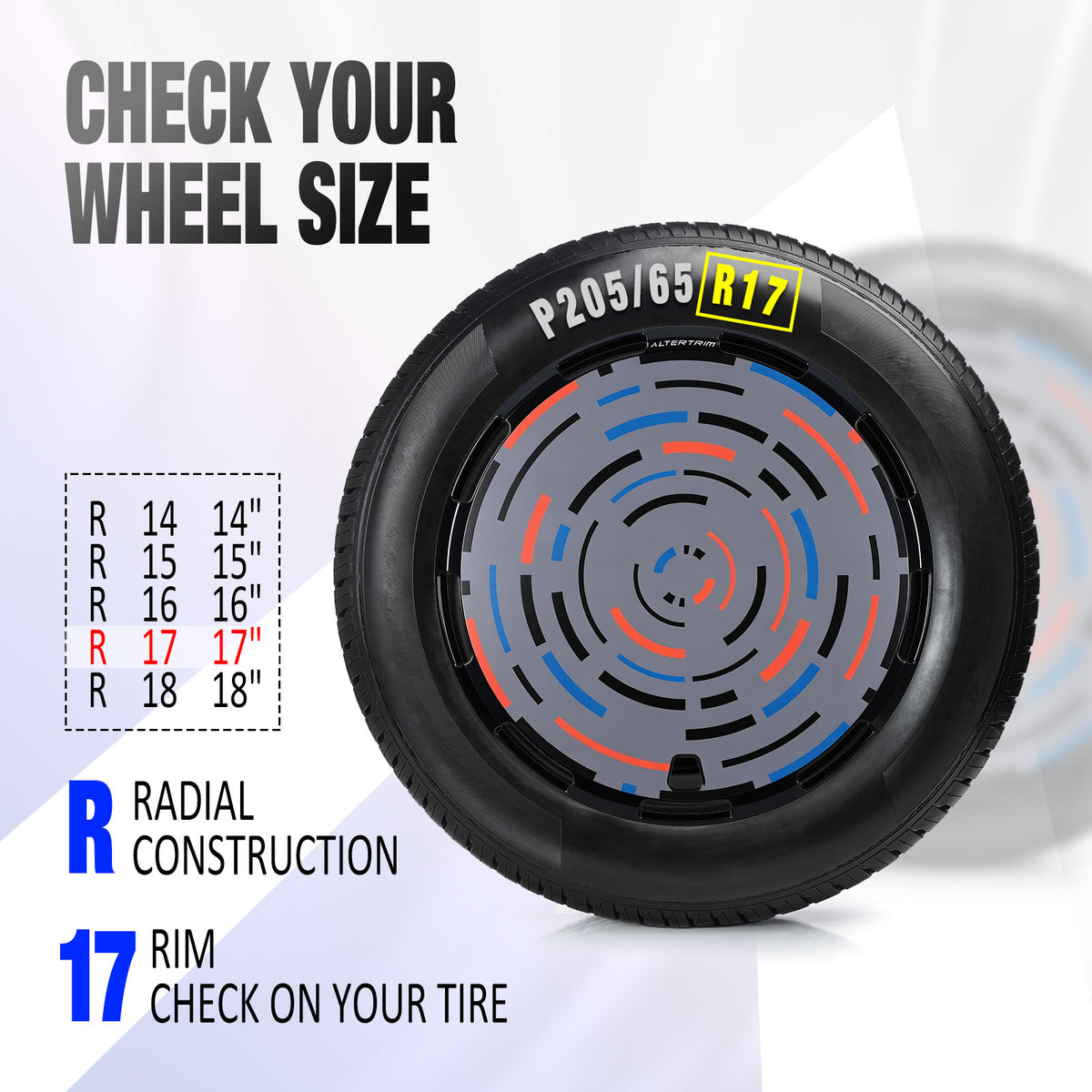 17 Inch Aerodisc Full Coverage Wheel Covers for Universal Steel Wheels