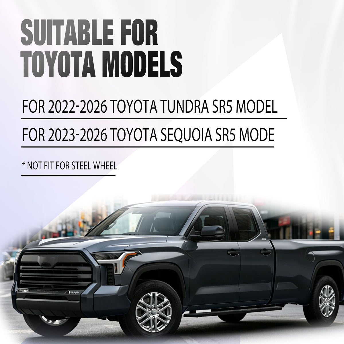 18 Inch Wheel Skins for 2022-2026 TOYOTA TUNDRA/2023-2026 Toyota Sequoia - Matte Black