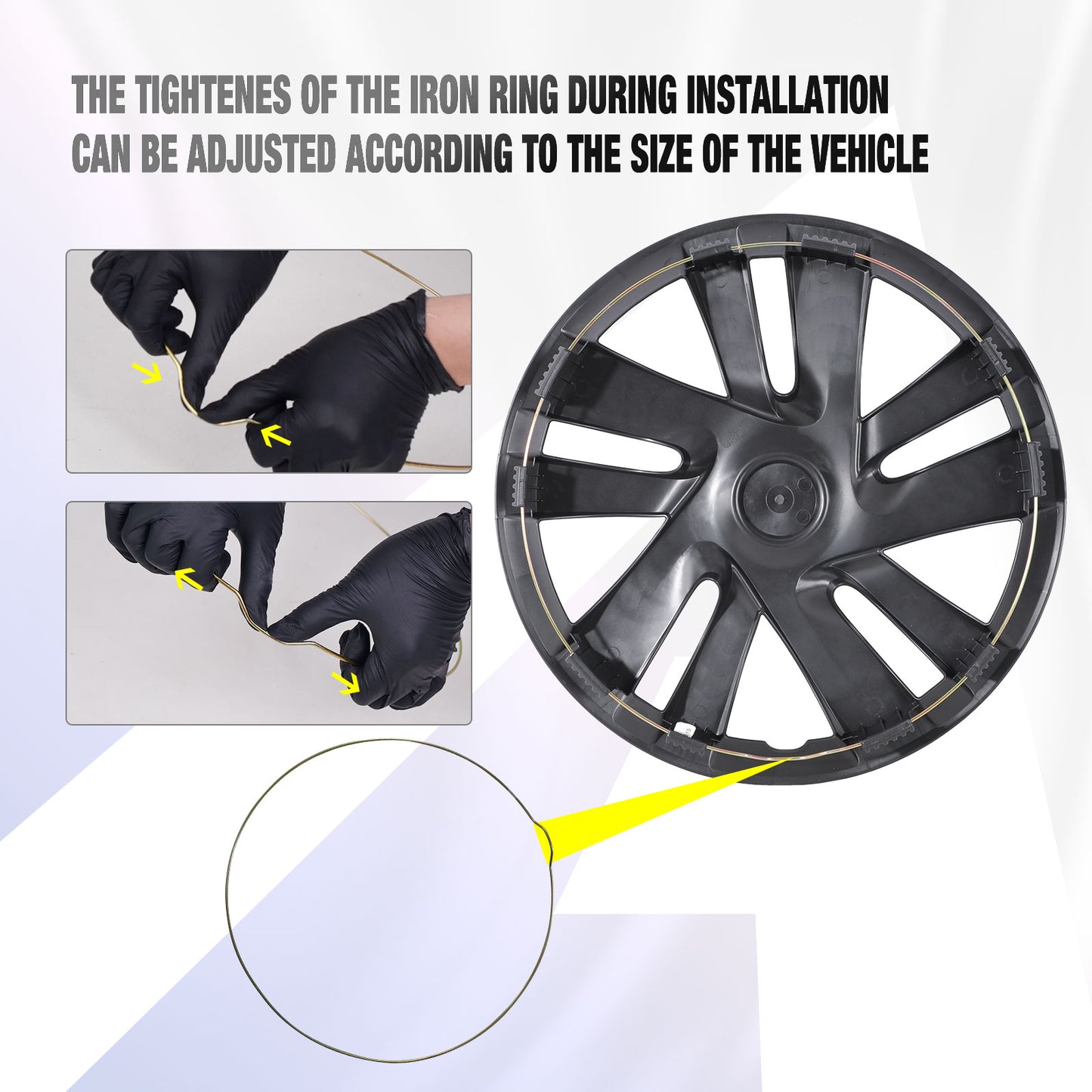 15 Inch Wheel Hubcaps for 2013-2021 Nissan NV200 - Black Lacquer