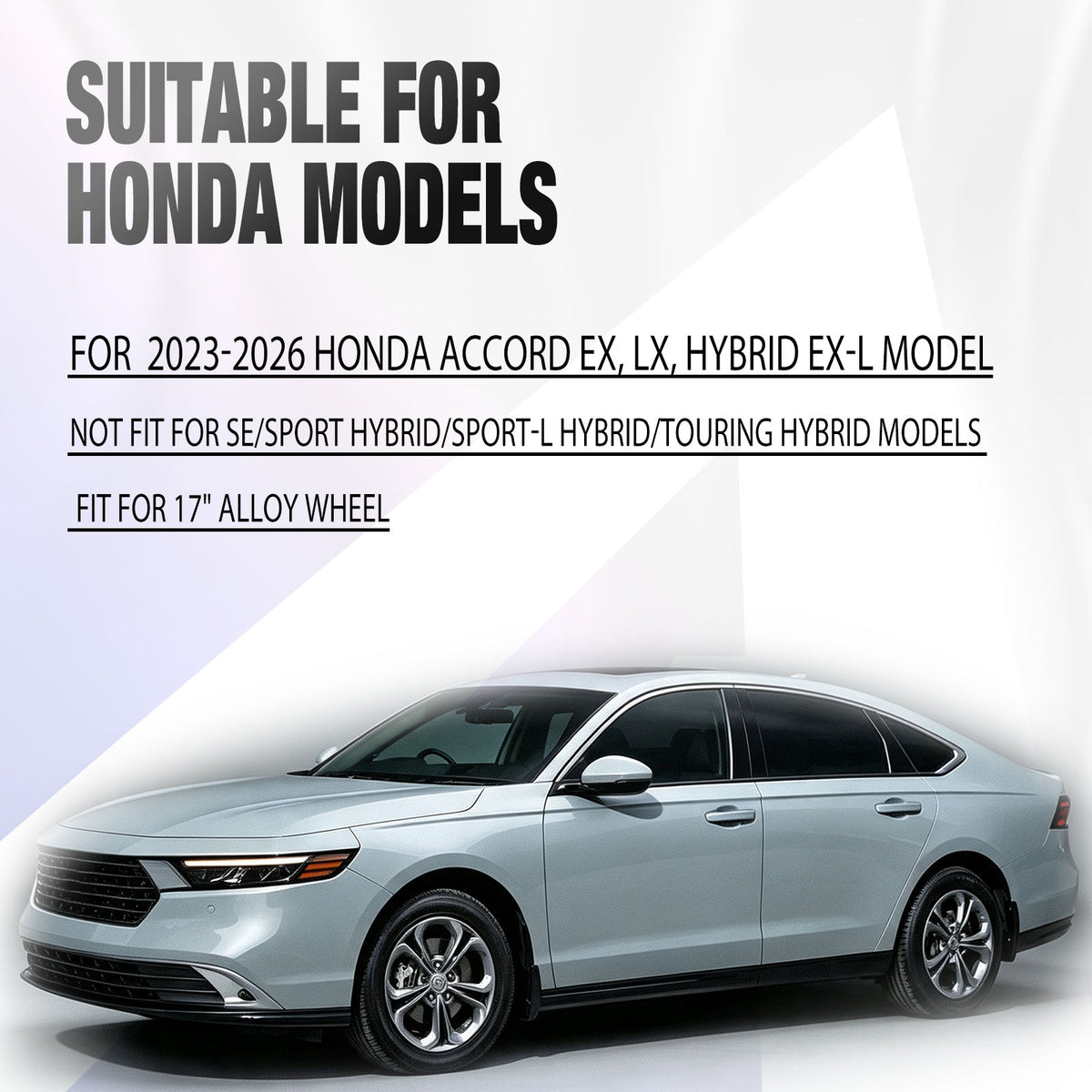 17 Inch Wheel Skins for 2023-2026 Honda Accord - Black Lacquer