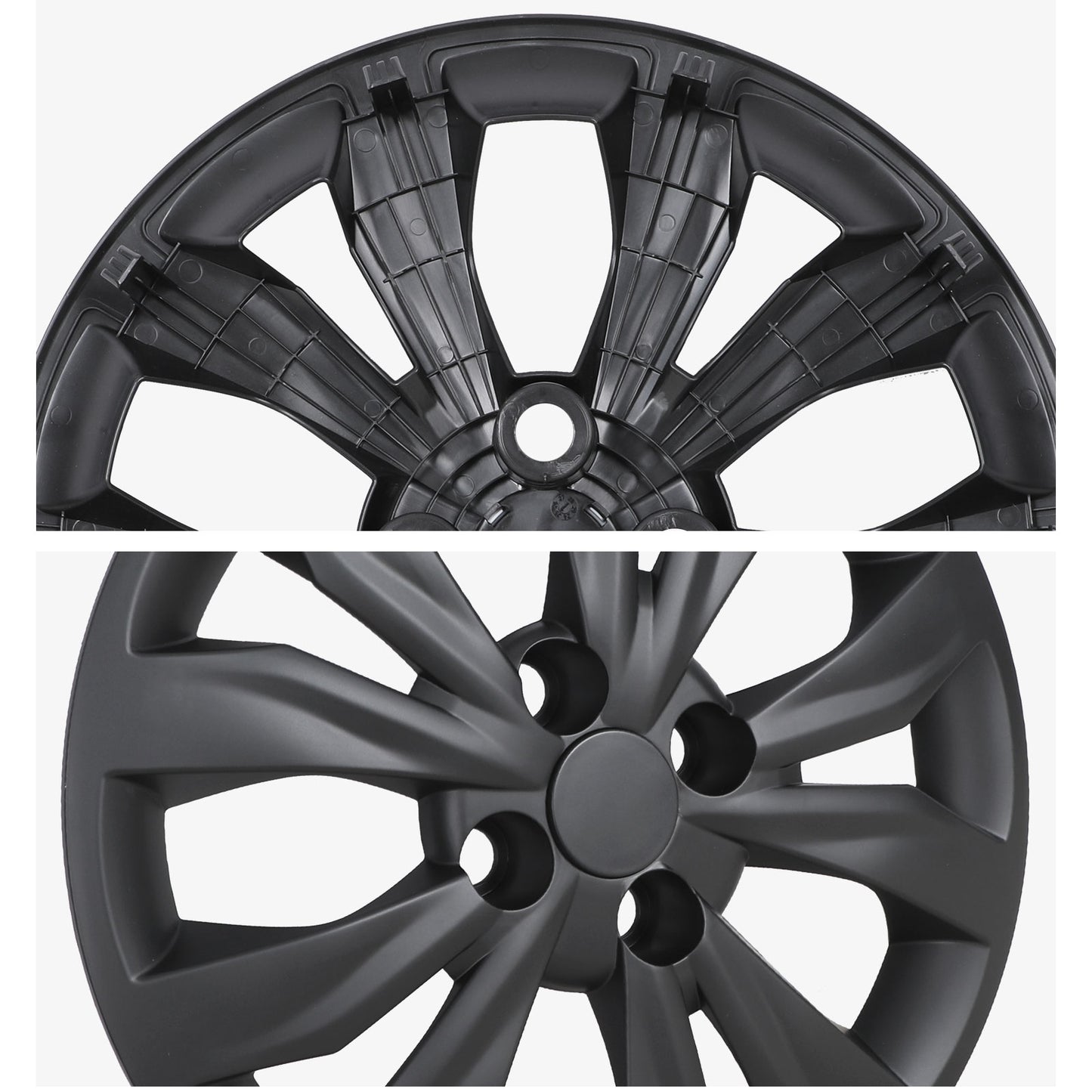 15 Inch Wheel Hubcaps for 2018-2022 Hyundai Accent/2018-2023 KIA Rio - Matte Black