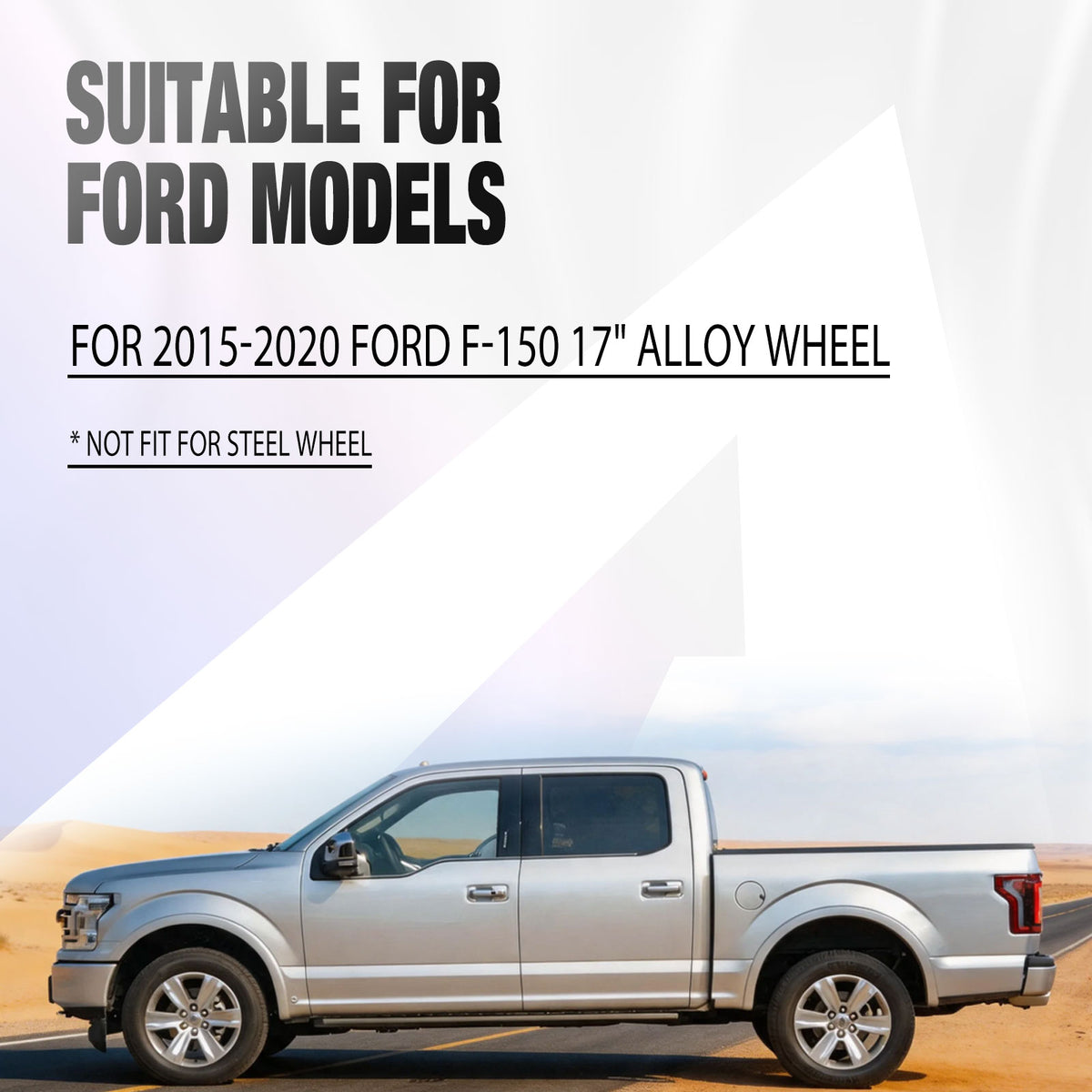 17 Inch Wheel Skins for 2015-2020 Ford F-150 - Silver Lacquer&Black Lacquer