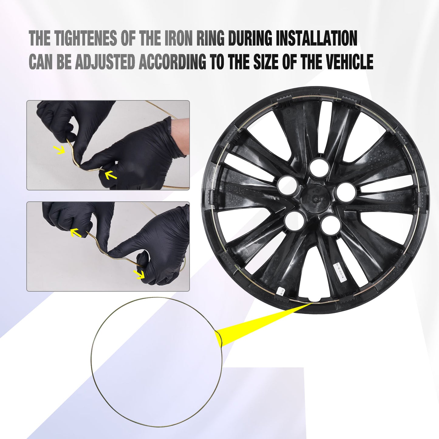 16 Inch Wheel Hubcaps for 2020-2026 Nissan Sentra - Black Lacquer