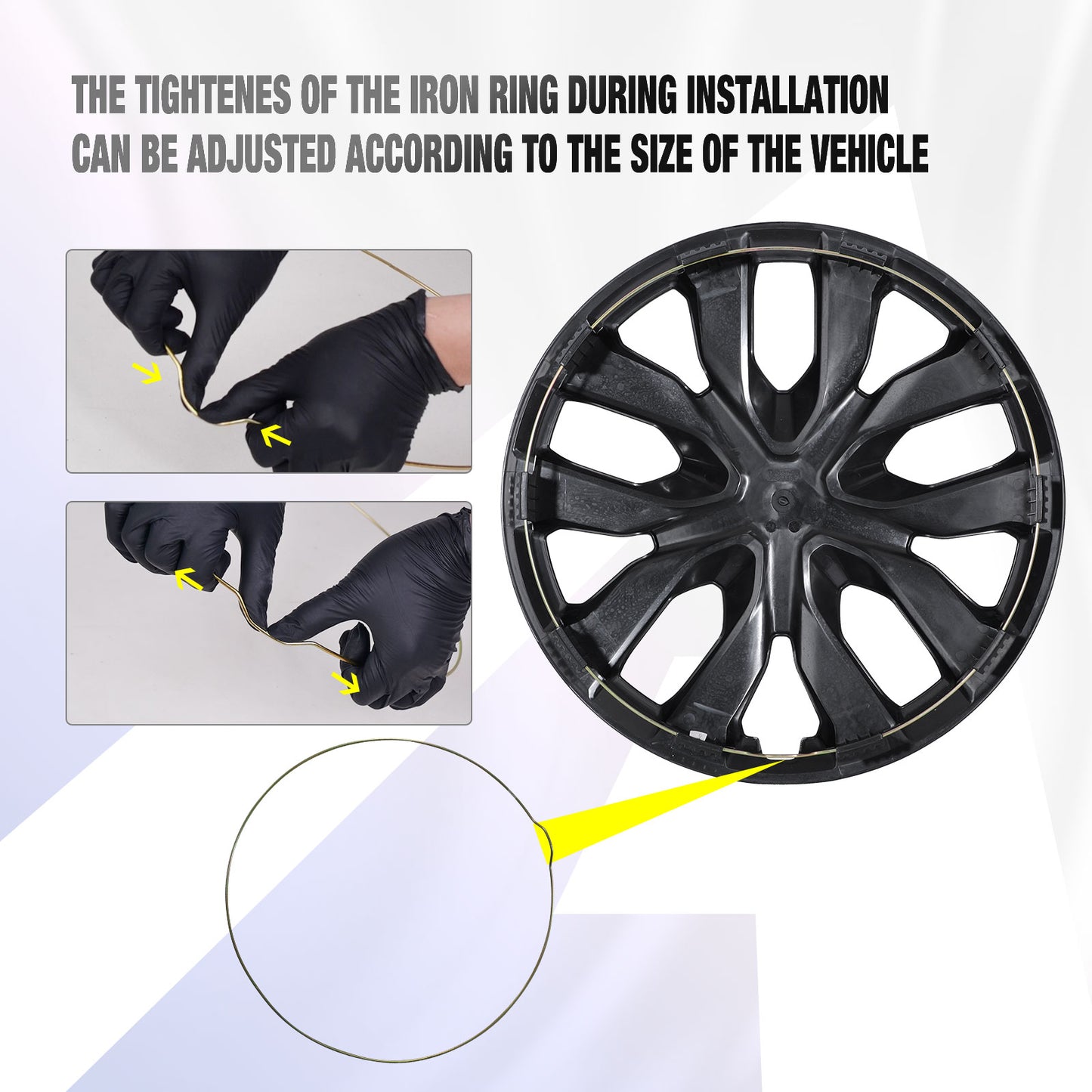 17 Inch Wheel Hubcaps for 2014-2020 Nissan Rogue - Black Lacquer