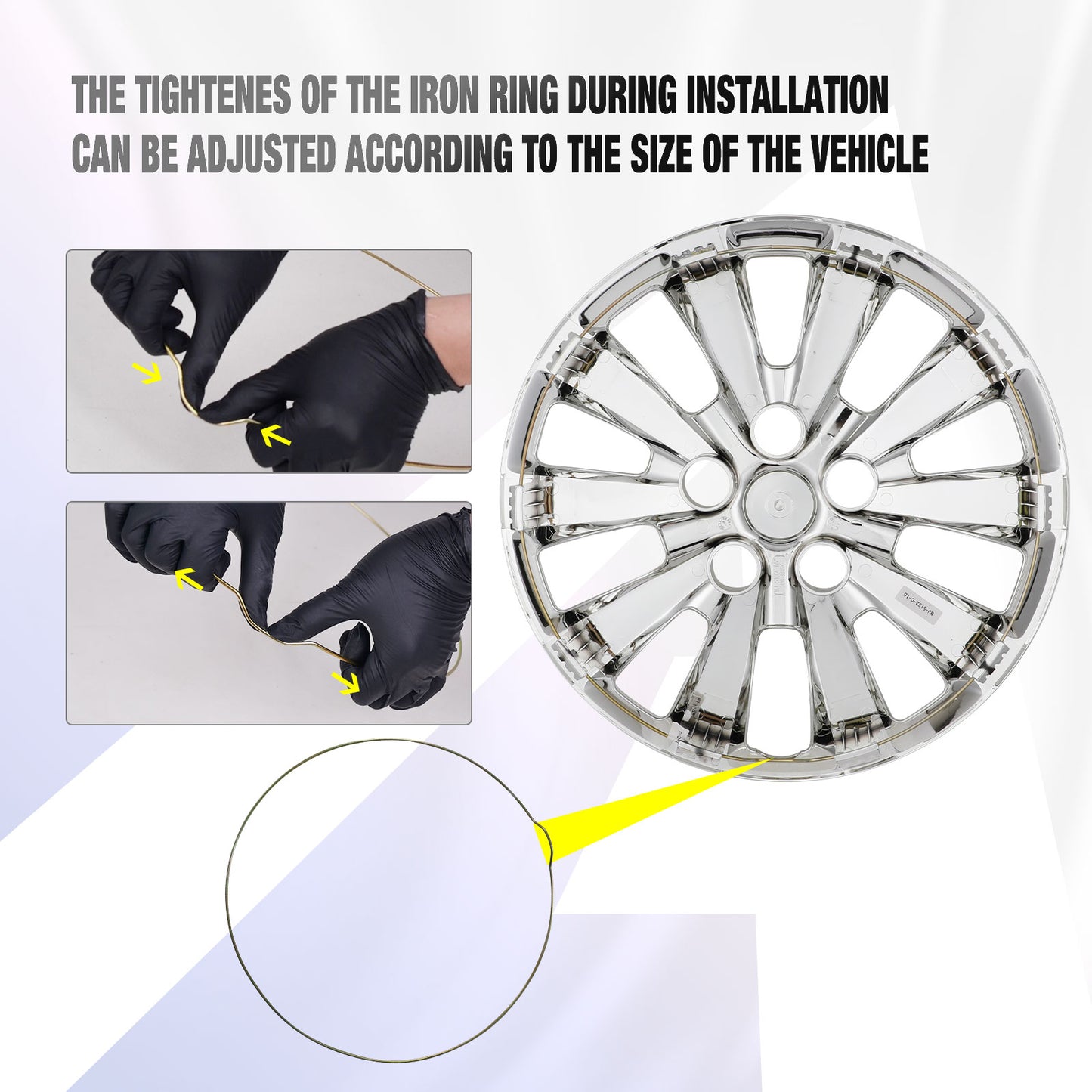 16 Inch Wheel Hubcaps for 2011-2017 Nissan Leaf/ 2013-2019 Nissan Sentra - Chrome