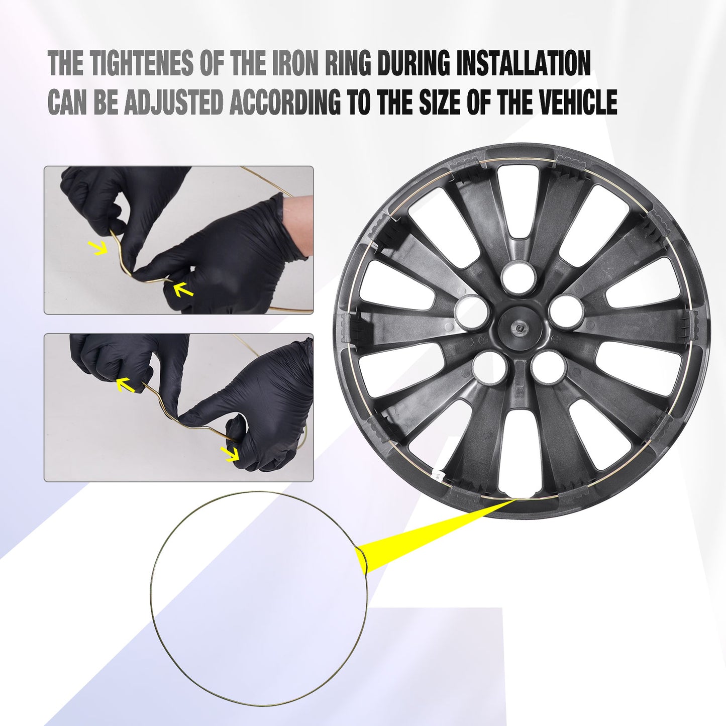 16 Inch Wheel Hubcaps for 2011-2017 Nissan Leaf/ 2013-2019 Nissan Sentra - Lacquer