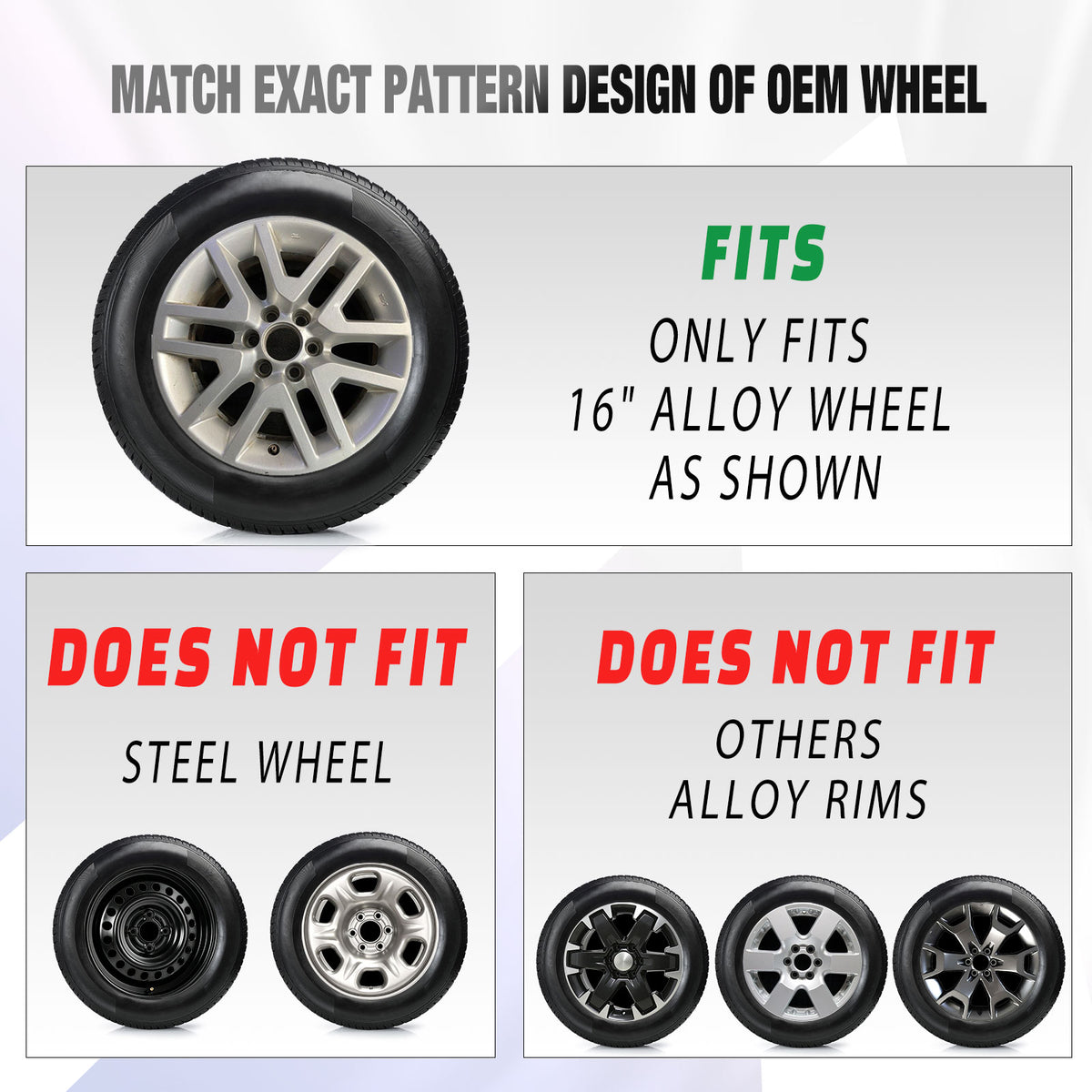 17 Inch Wheel Skins for 2014-2021 Nissan Frontier - Black Lacquer