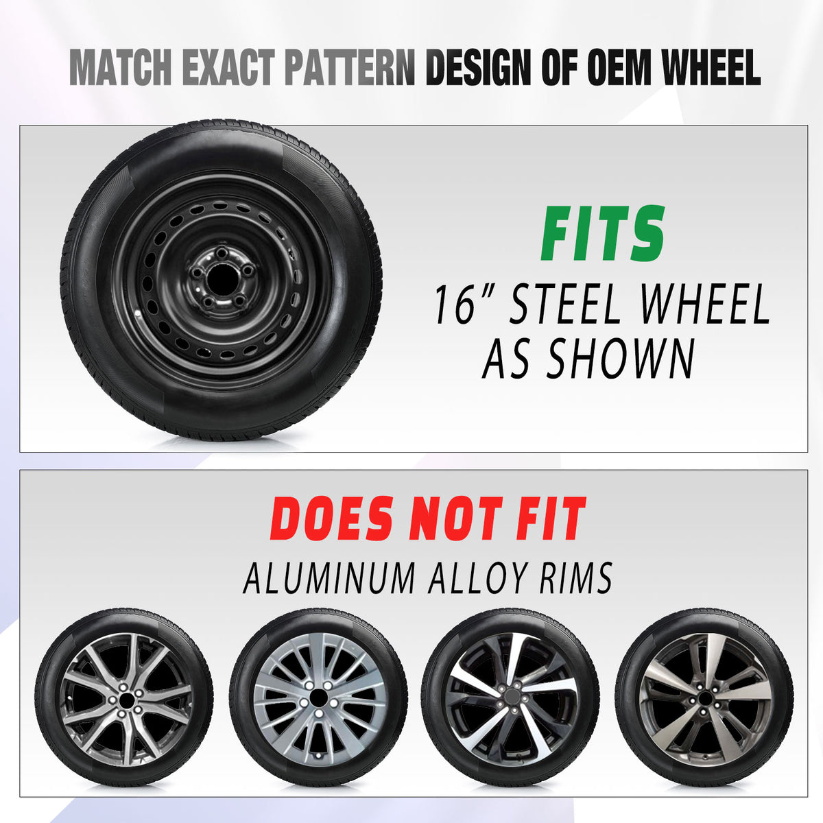16 Inch Wheel Skins for 2017-2023 SUBARU IMPREZA SEDAN/WAGON - Matte Black
