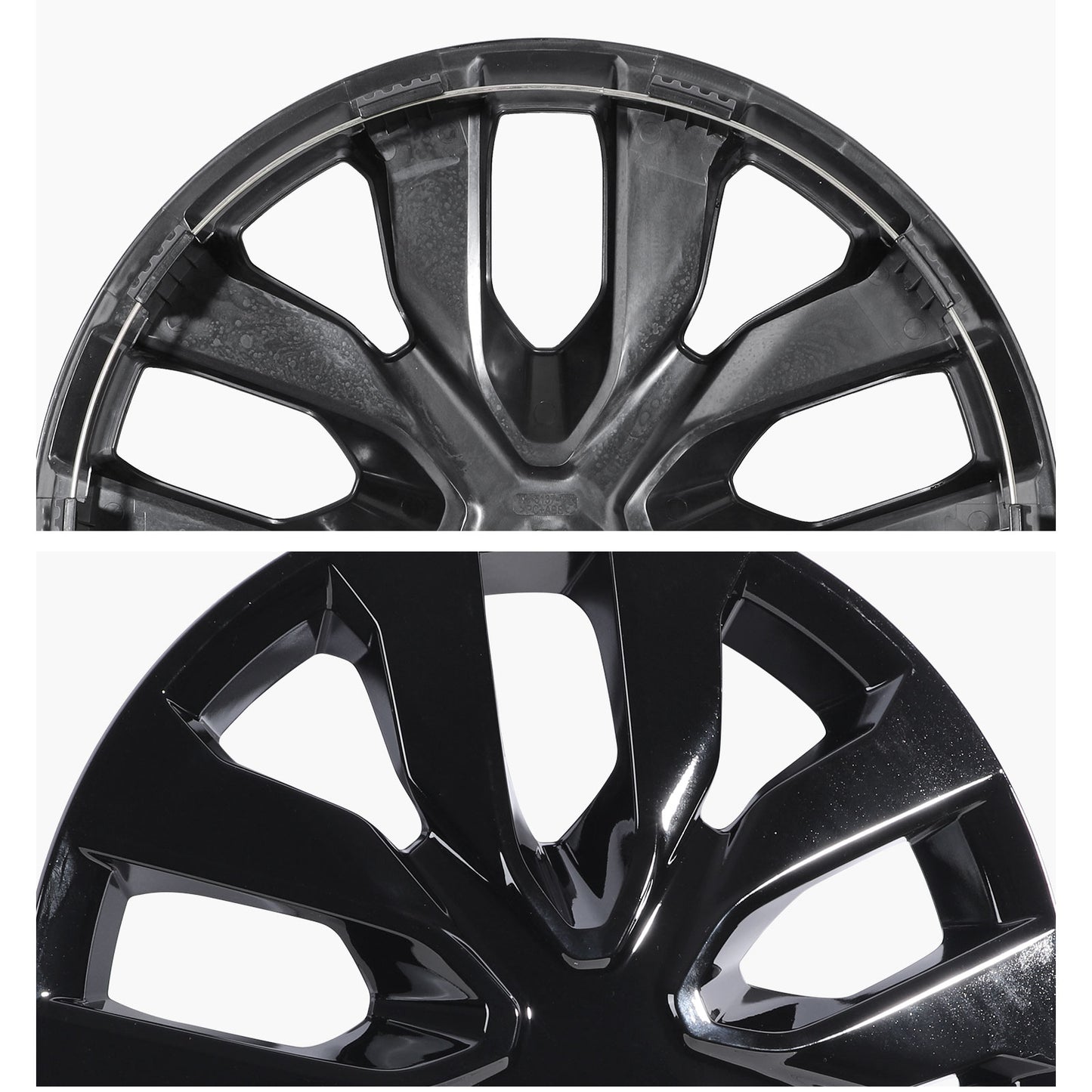 17 Inch Wheel Hubcaps for 2014-2020 Nissan Rogue - Black Lacquer