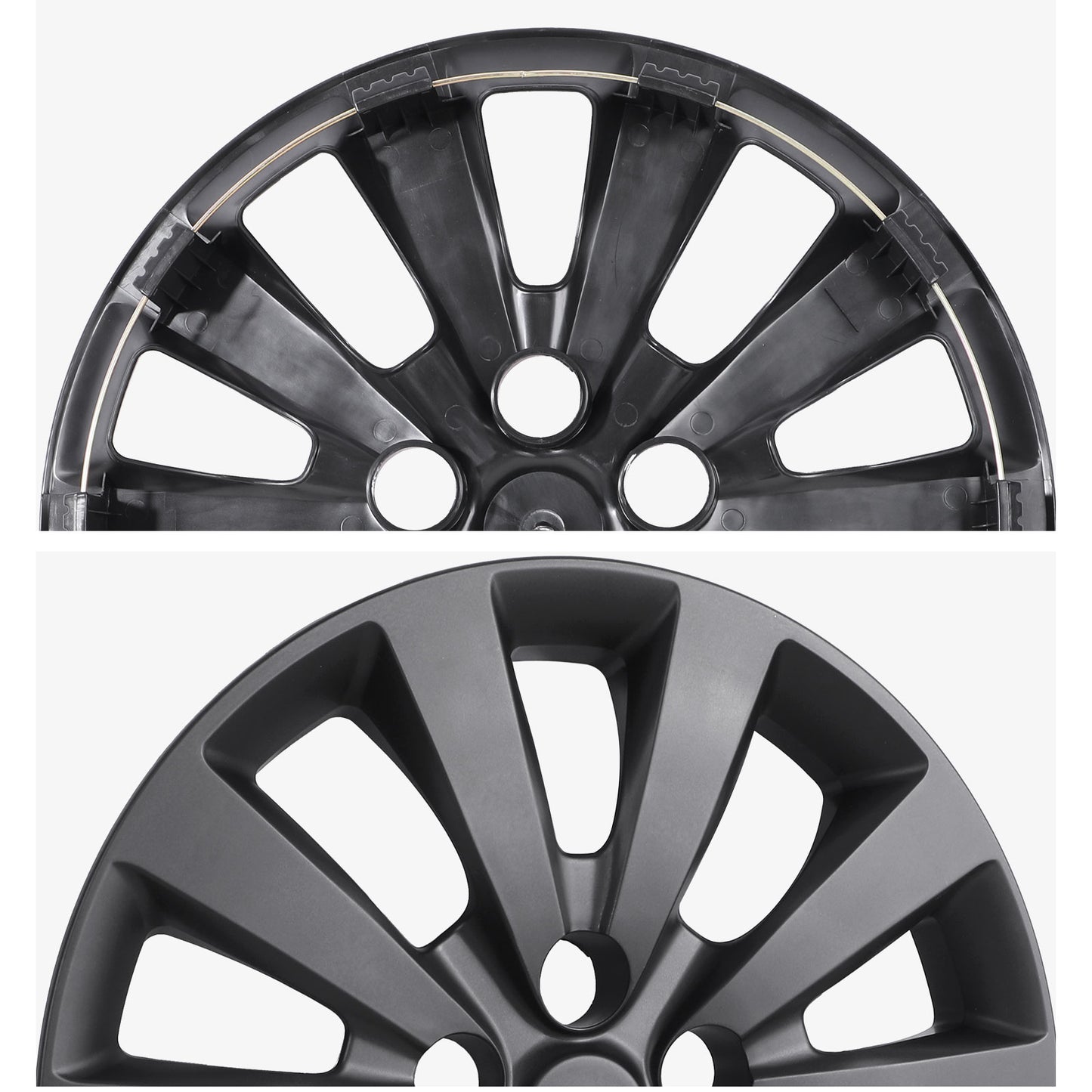16 Inch Wheel Hubcaps for 2011-2017 Nissan Leaf/ 2013-2019 Nissan Sentra - Matte Black