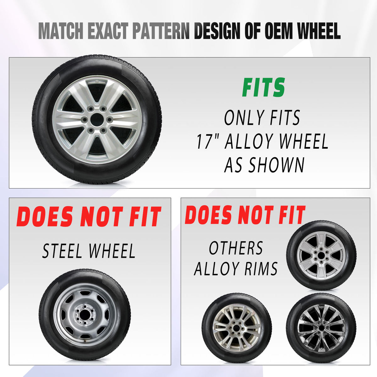 17 Inch Wheel Skins for 2015-2020 Ford F-150 - Silver Lacquer&Black Lacquer
