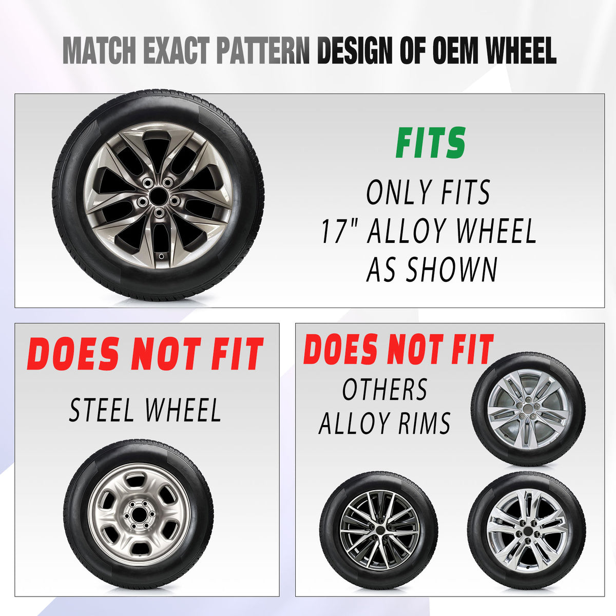 17 Inch Wheel Skins for 2021-2025 TOYOTA SIENNA - Matte Black