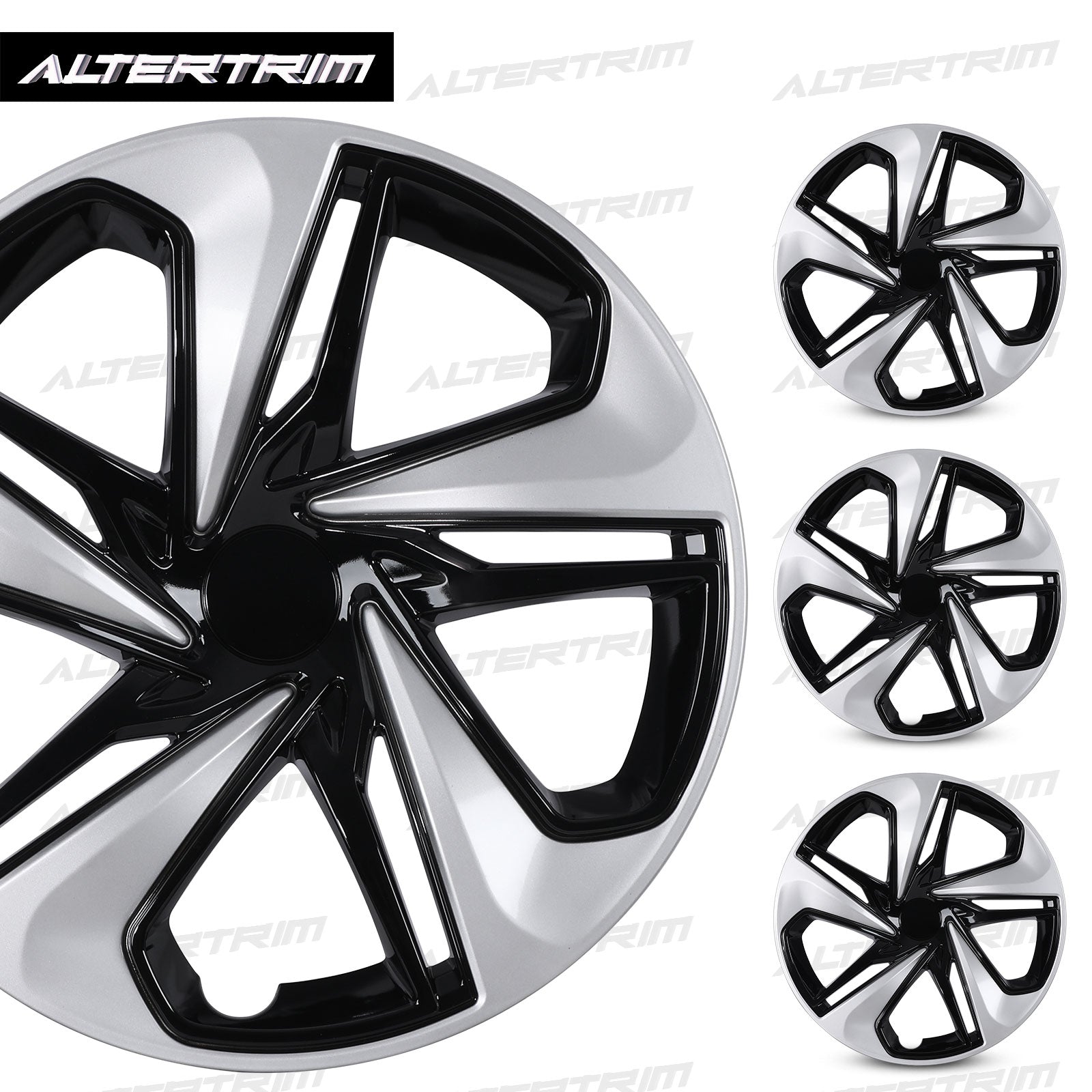 16 Inch Wheel Hubcaps for 2016-2026 Honda Civic Sedan - Silver Lacquer & Black Lacquer