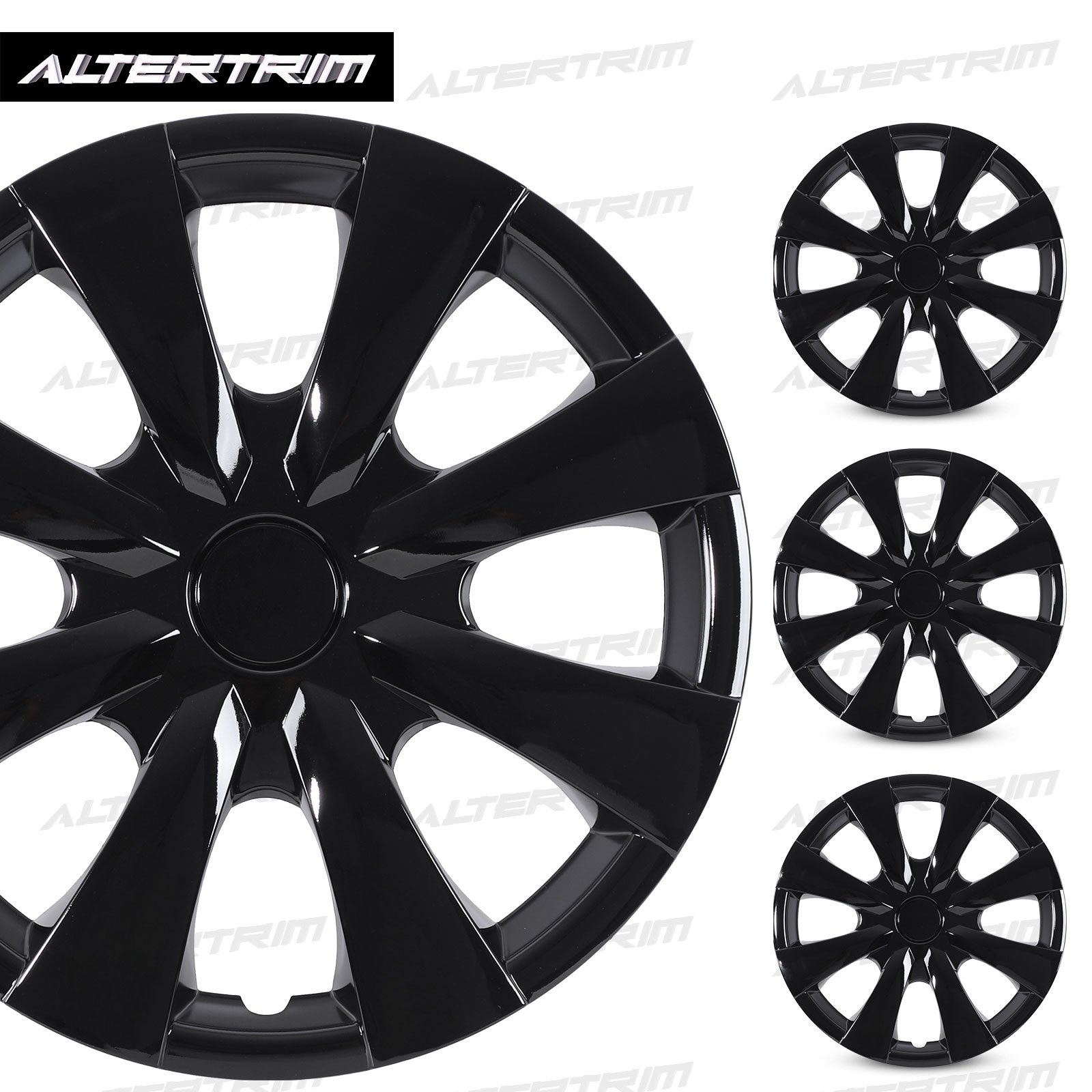 15 Inch Wheel Hubcaps for 2009-2019 TOYOTA Corolla - Black Lacquer