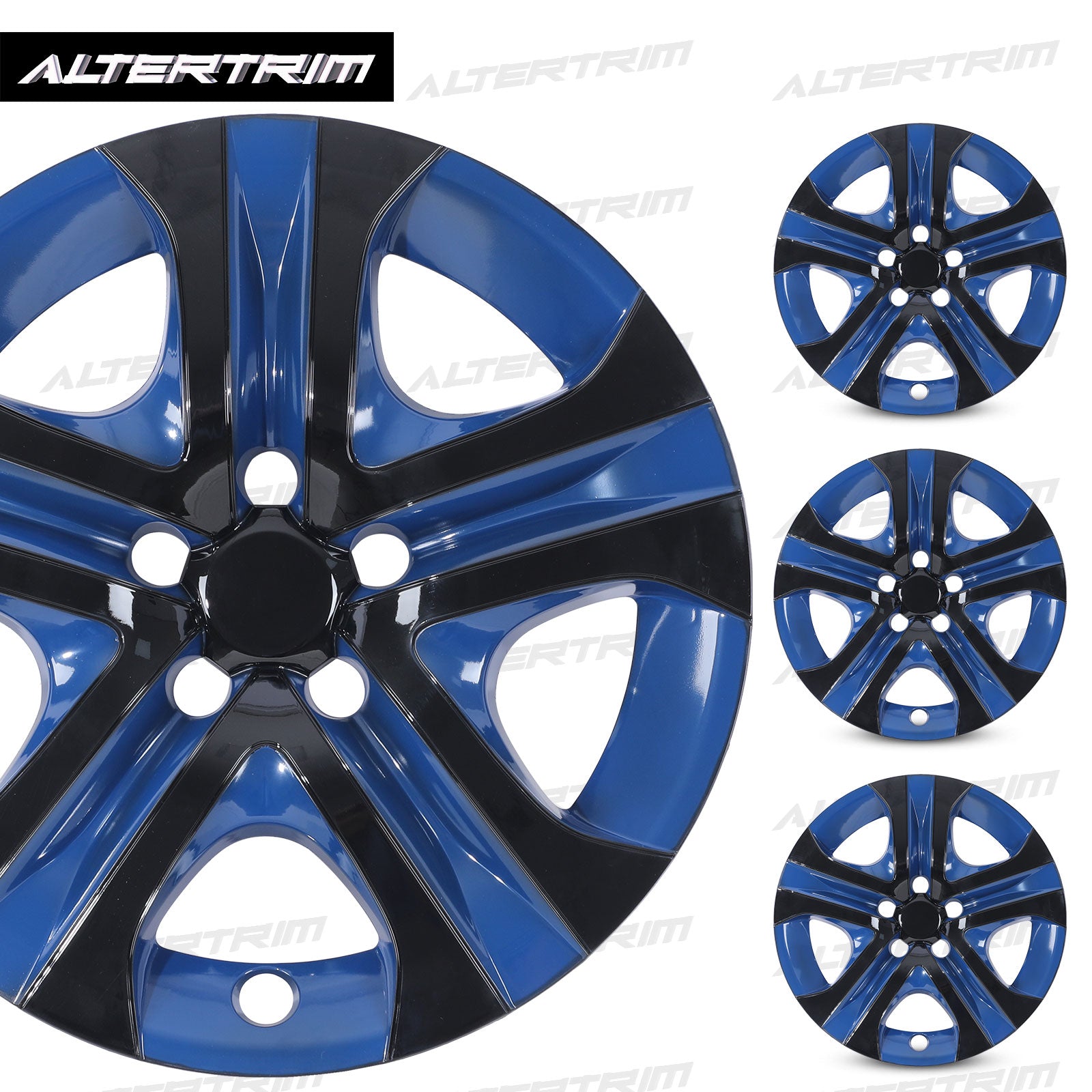 17 Inch Wheel Hubcaps for 2013-2018 TOYOTA RAV4  - Black Lacquer& Blue Lacquer
