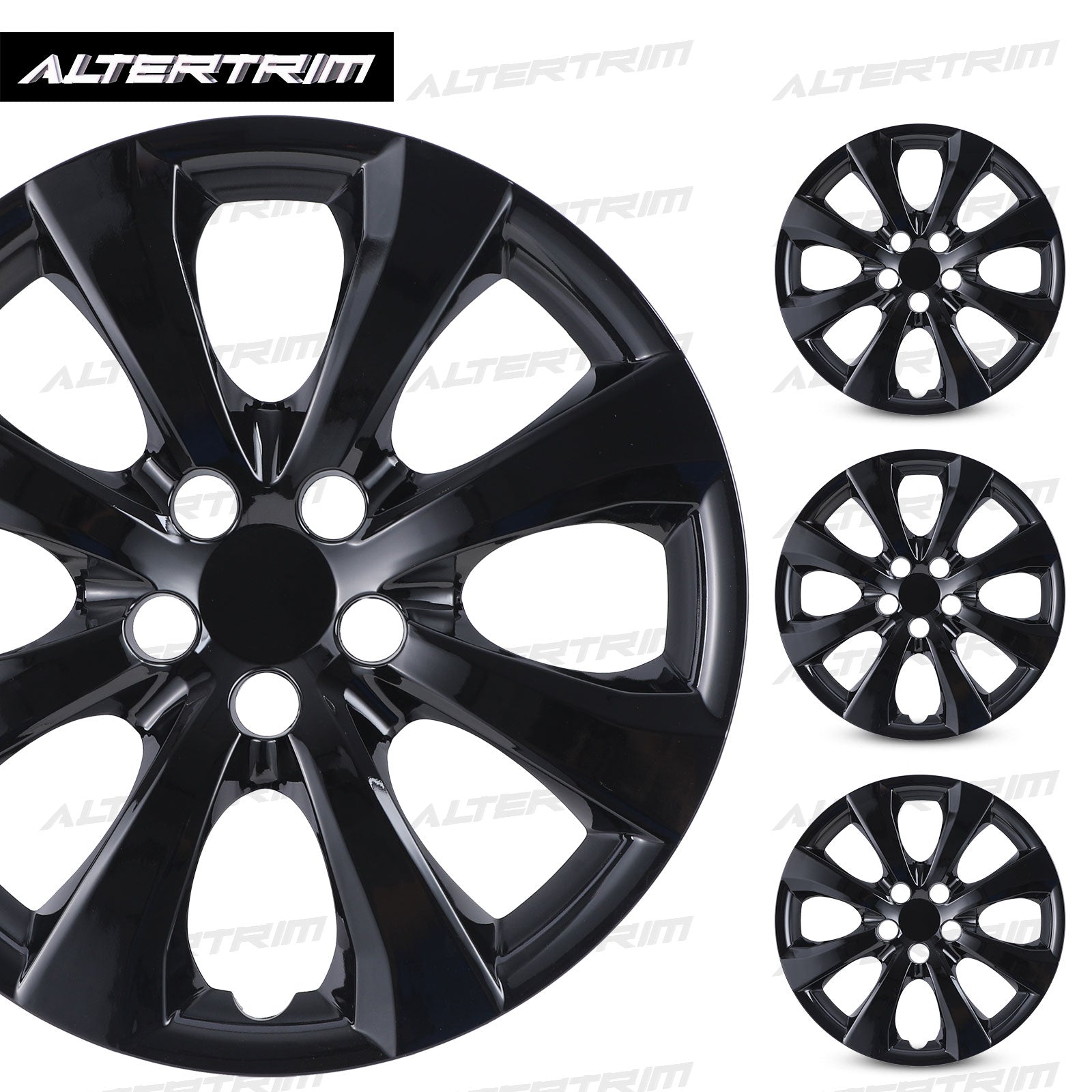 16 Inch Wheel Hubcaps for 2014-2026 TOYOTA Corolla and 2009-2014 TOYOTA Matrix  - Black Lacquer