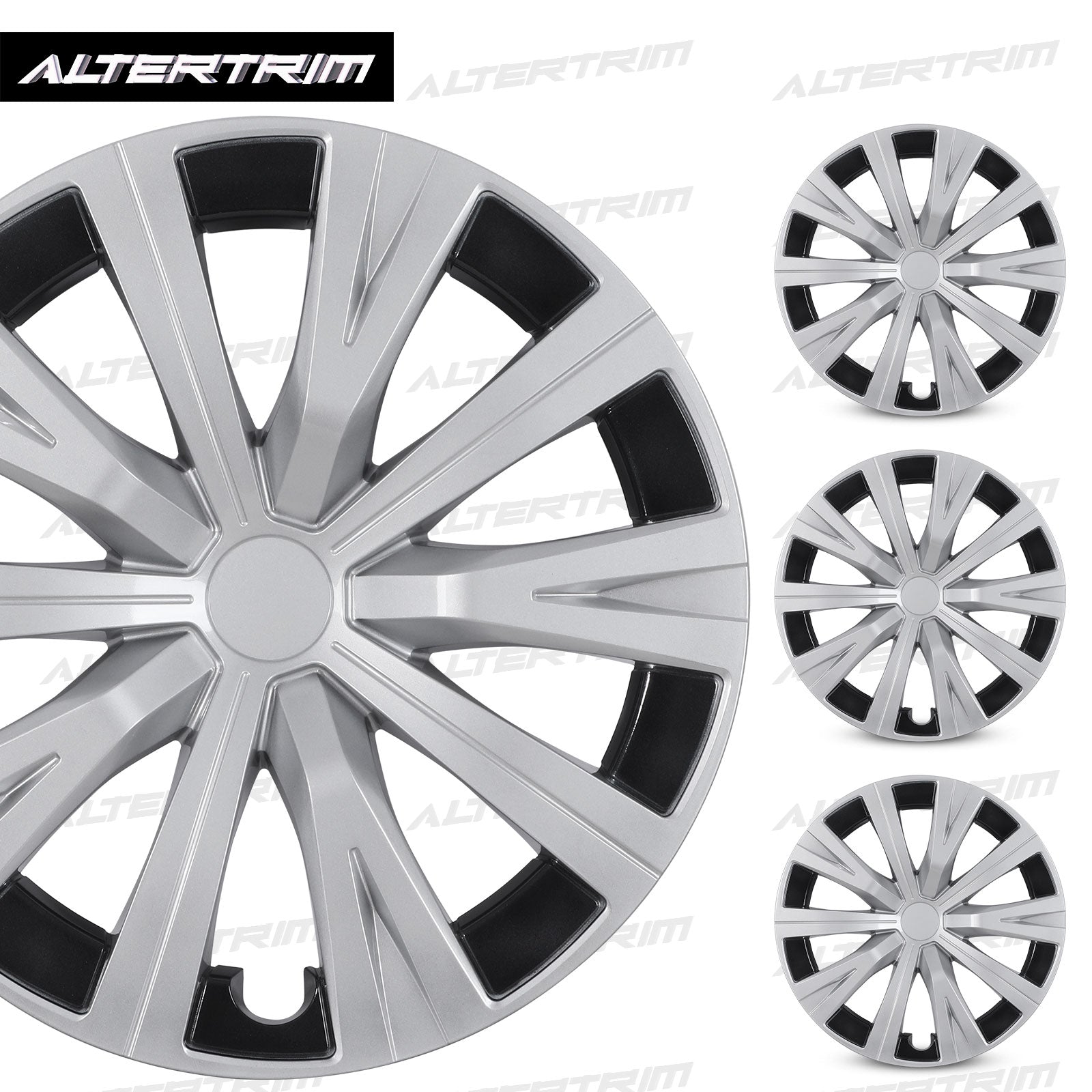 16 Inch Wheel Hubcaps for 2015-2024 TOYOTA Camry - Silver Lacquer & Black Lacquer