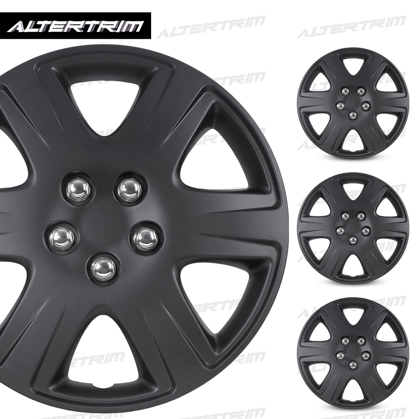 15 Inch Wheel Hubcaps for 2005-2008 TOYOTA Corolla w/decorative screws  - Matte Black