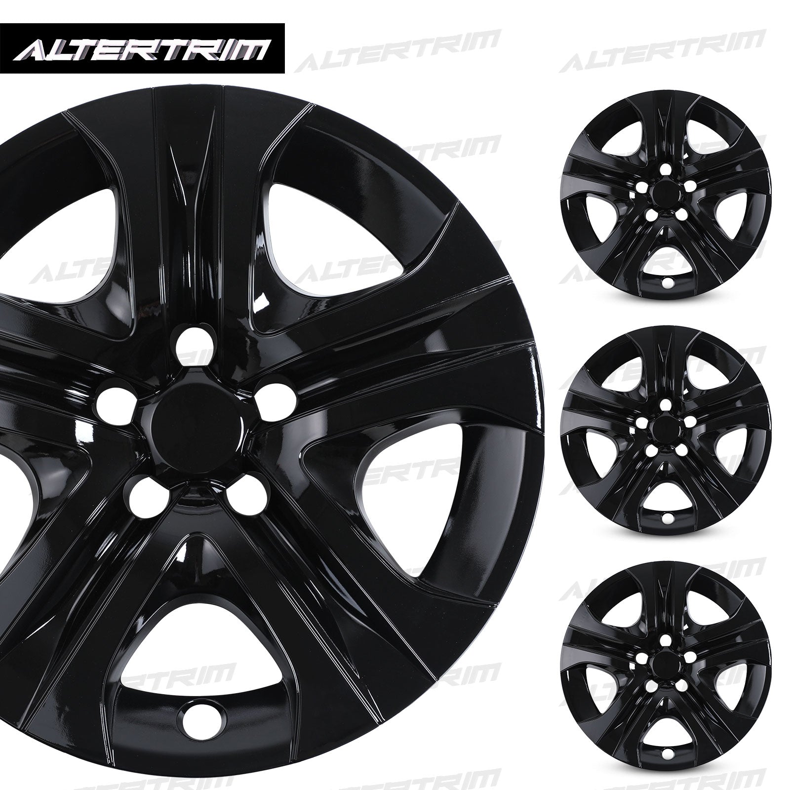 17 Inch Wheel Hubcaps for 2013-2018 TOYOTA RAV4  - Black Lacquer