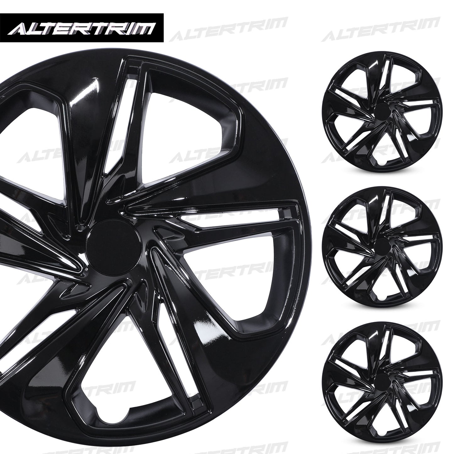 16 Inch Wheel Hubcaps for 2016-2026 Honda Civic Sedan - Black Lacquer