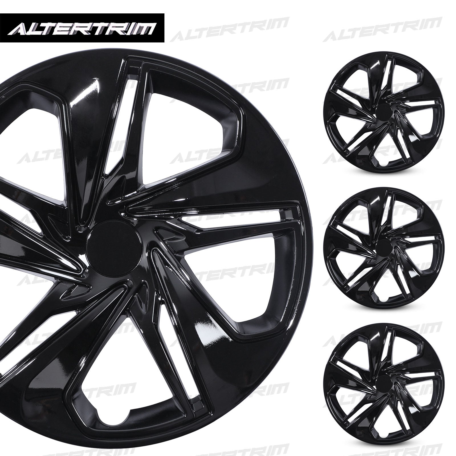 16 Inch Wheel Hubcaps for 2016-2026 Honda Civic Sedan - Black Lacquer