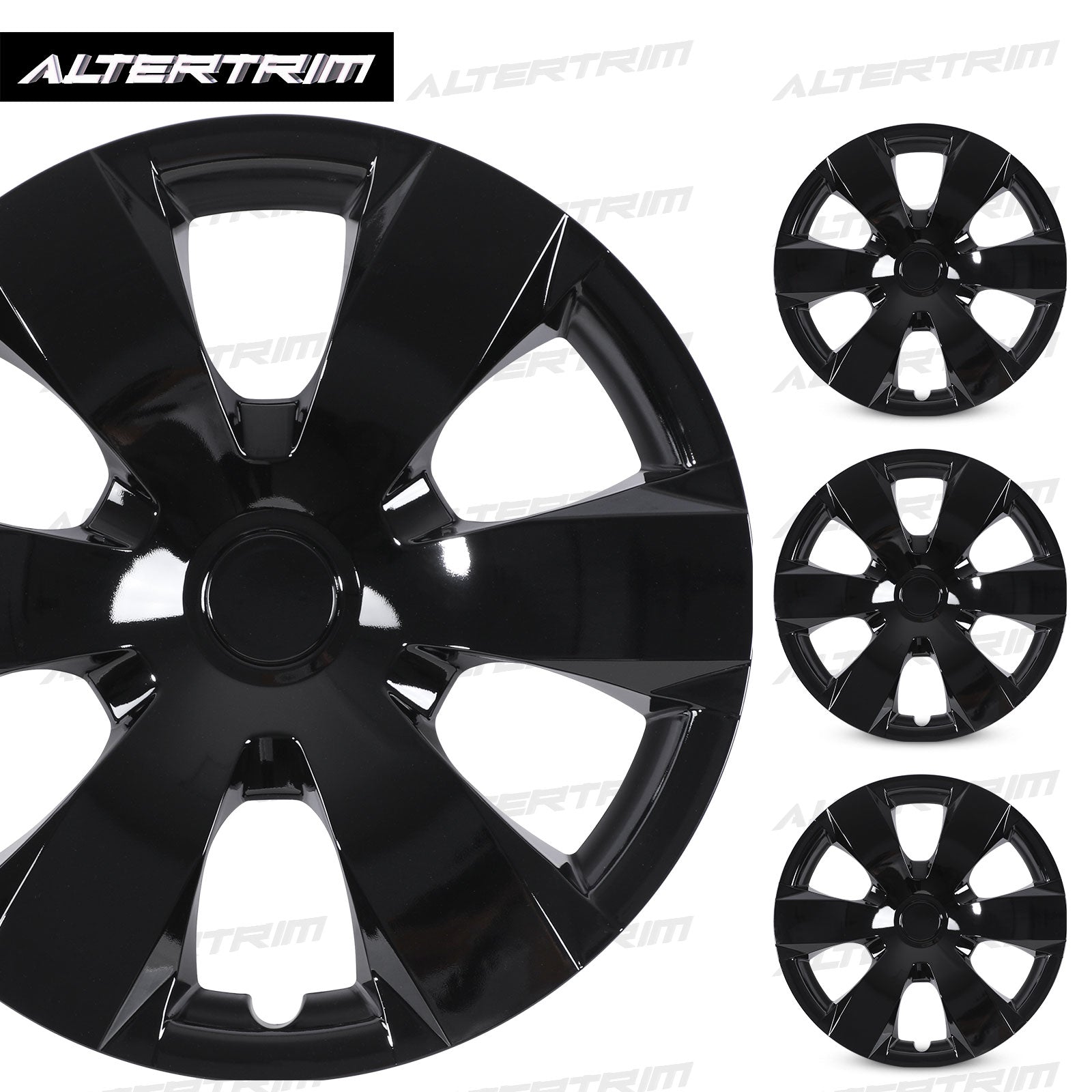16 Inch Wheel Hubcaps for 2007-2011 TOYOTA Camry - Black Lacquer