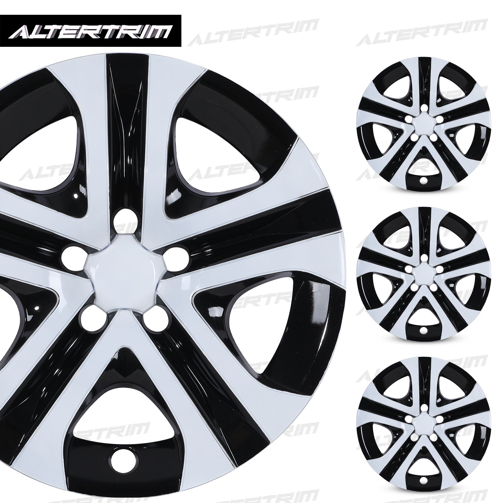 17 Inch Wheel Hubcaps for 2013-2018 TOYOTA RAV4  - White Lacquer& Black Lacquer