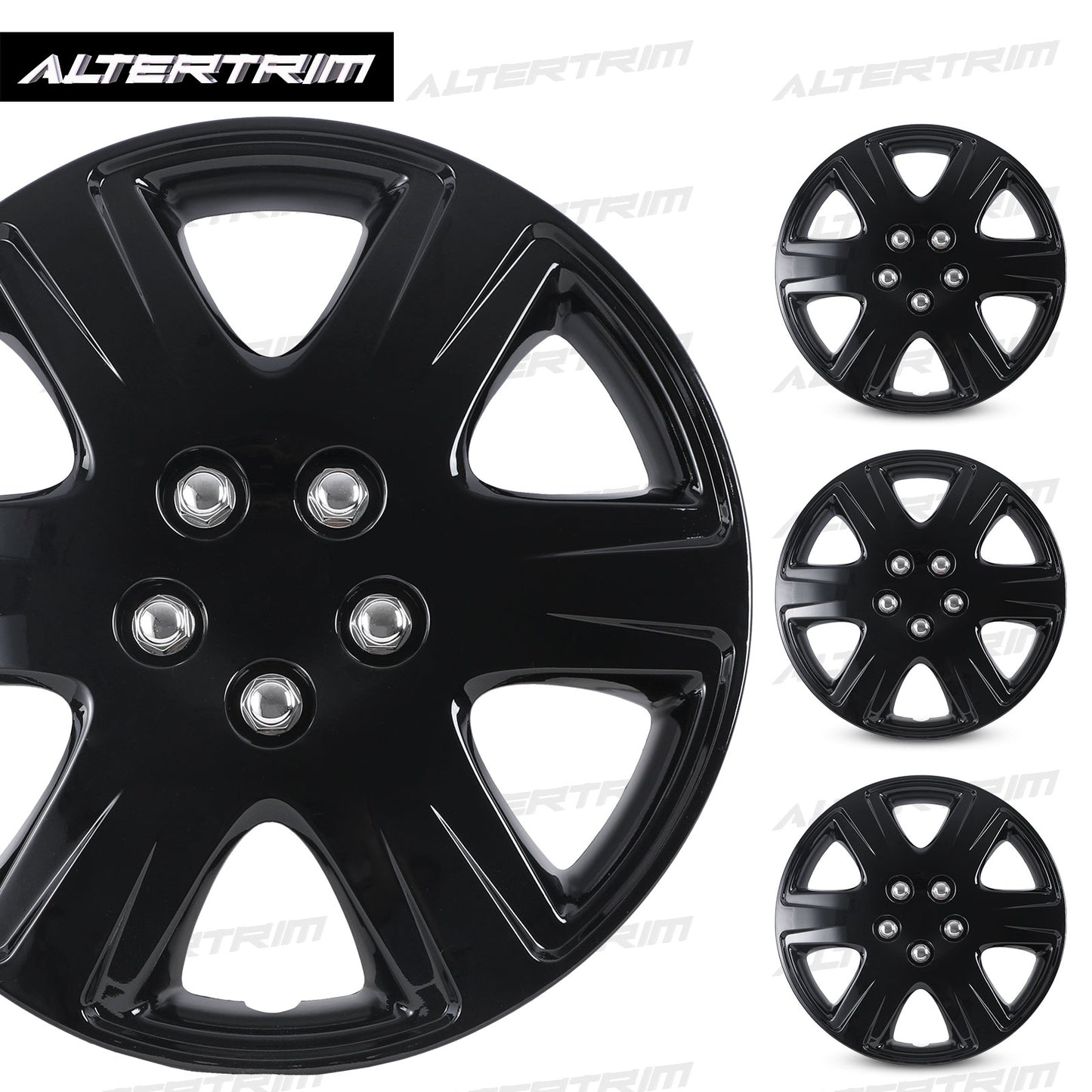 15 Inch Wheel Hubcaps for 2005-2008 TOYOTA Corolla w/decorative screws  - Black Lacquer