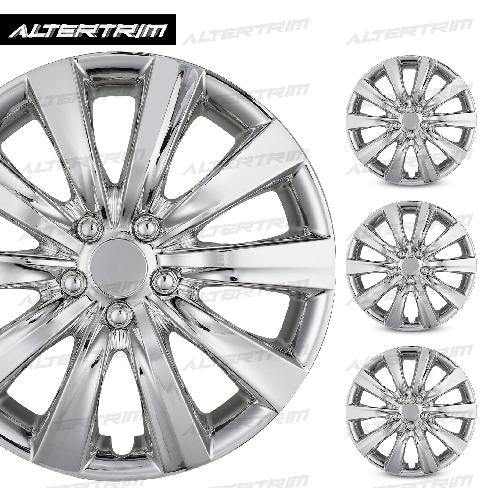 16 Inch Wheel Hubcaps for 2009-2026 TOYOTA Corolla and 2009-2014 TOYOTA Matrix w/decorative screws - Chrome