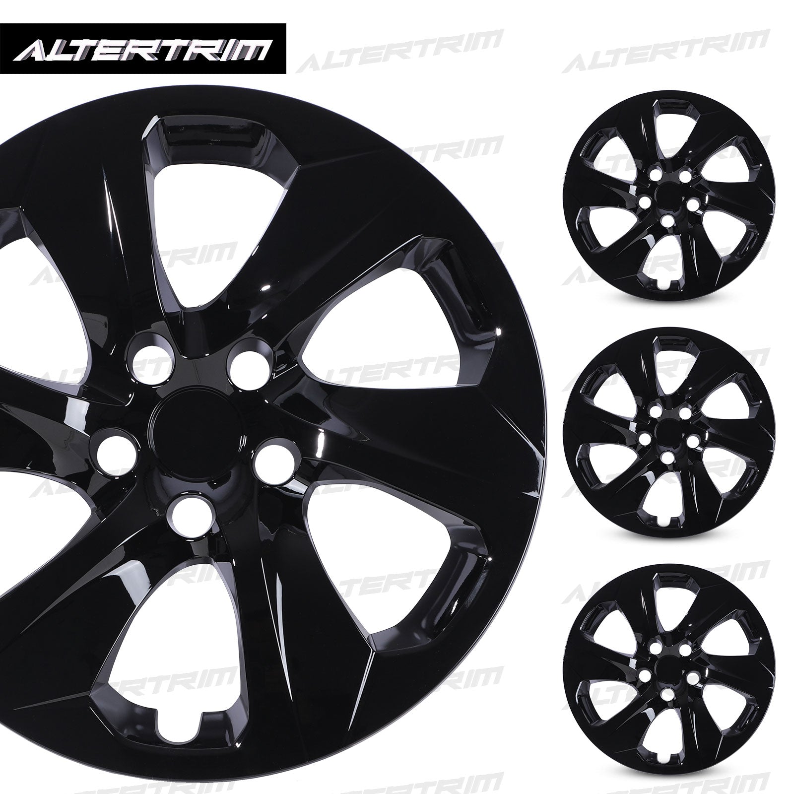 17 Inch Wheel Hubcaps for 2019-2025 Toyota RAV4 - Black Lacquer