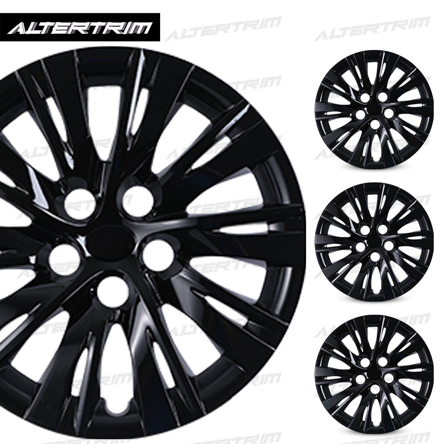 16 Inch Wheel Hubcaps for 2012-2014 TOYOTA Camry - Black Lacquer