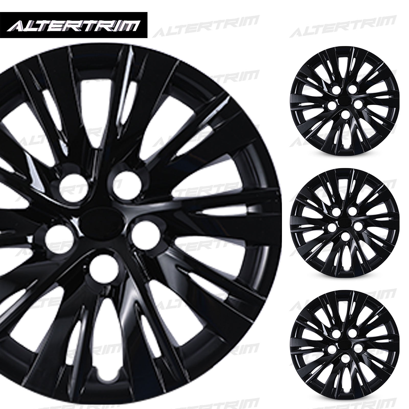 16 Inch Wheel Hubcaps for 2012-2014 TOYOTA Camry - Black Lacquer