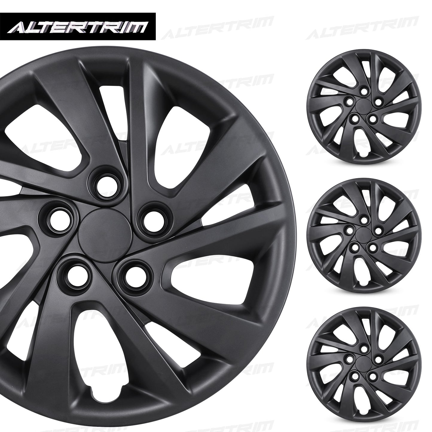 15 Inch Wheel Hubcaps for 2017-2020 Hyundai Elantra Sedan - Matte Black