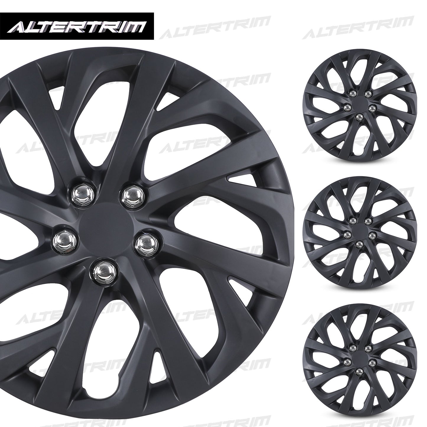 16 Inch Wheel Hubcaps for 2009-2026 TOYOTA Corolla and 2009-2014 TOYOTA Matrix w/decorative screws - Matte Black