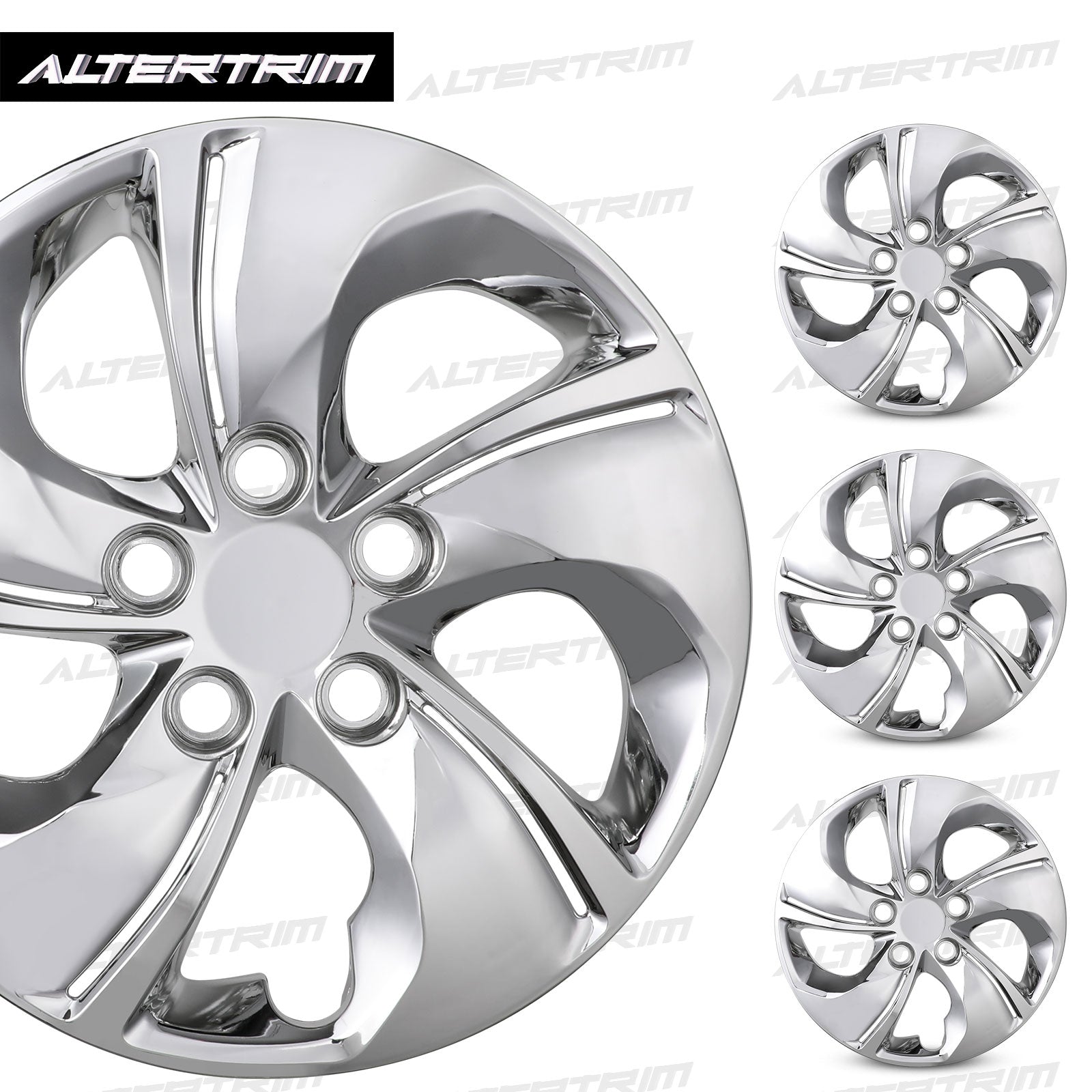 15 Inch Wheel Hubcaps for 2013-2015 Honda Civic Sedan/ 2013 Honda Civic Coupe - Chrome