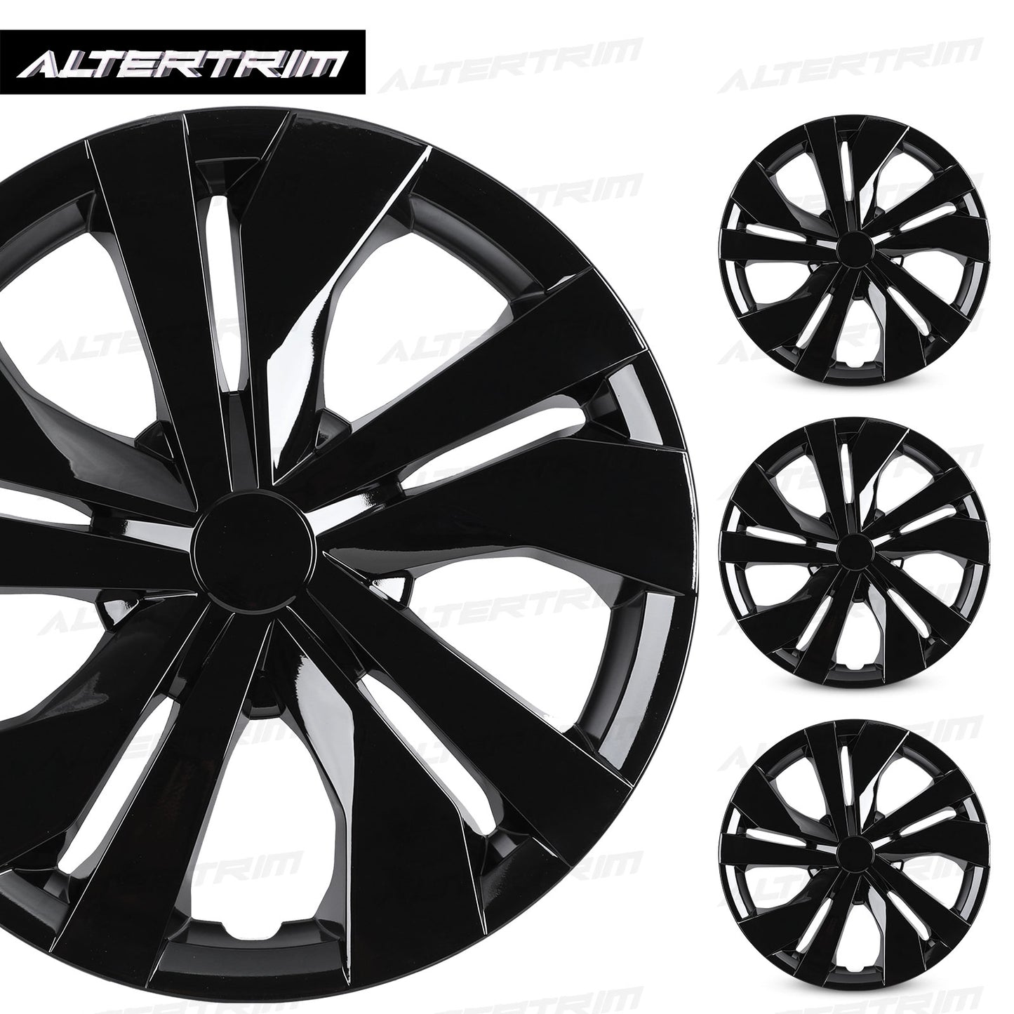 15 Inch Wheel Hubcaps for 2007-2026 Nissan Versa - Black Lacquer