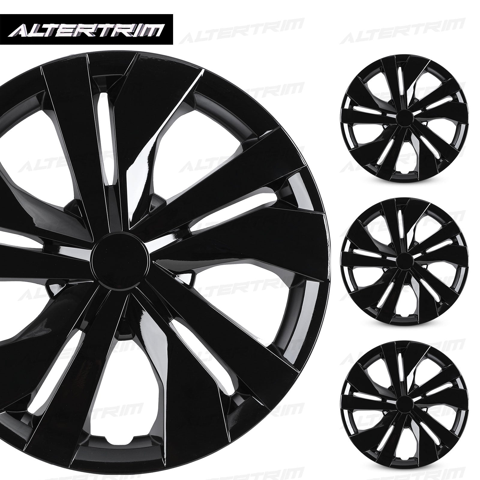 15 Inch Wheel Hubcaps for 2007-2026 Nissan Versa - Black Lacquer