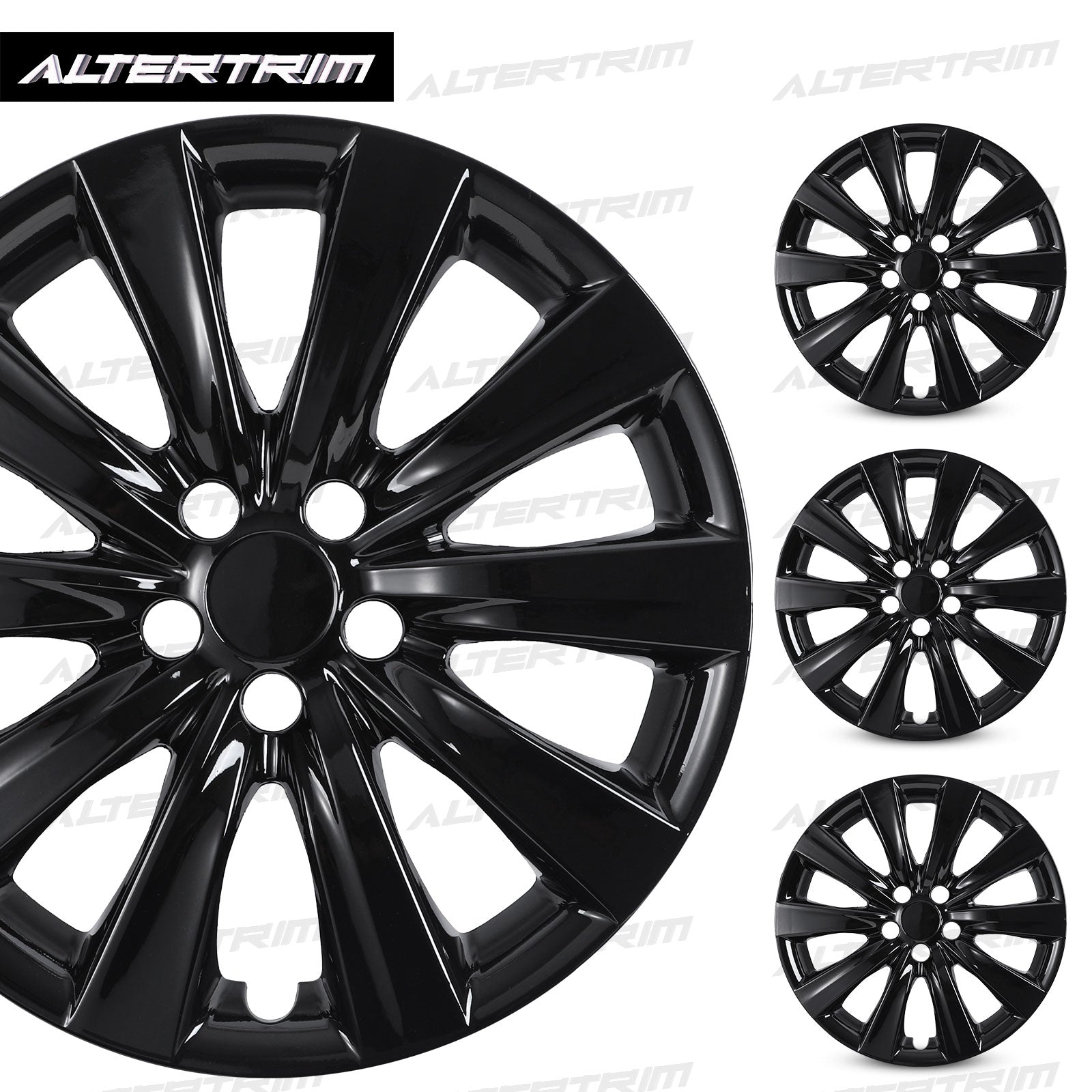16 Inch Wheel Hubcaps for 2009-2026 TOYOTA Corolla and 2009-2014 TOYOTA Matrix - Black Lacquer