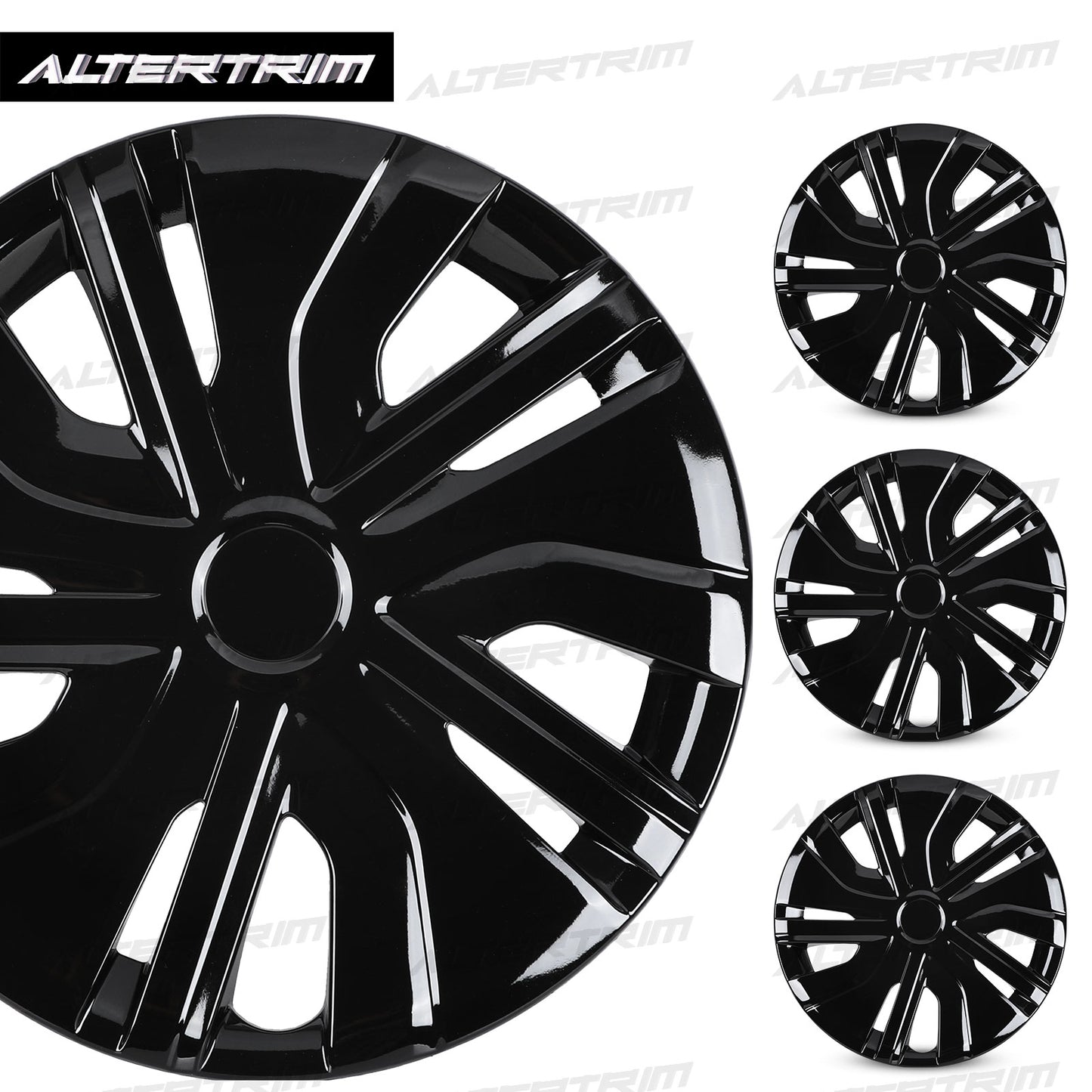 14 Inch Wheel Hubcaps for 2014-2026 Mitsubishi Mirage - Black Lacquer