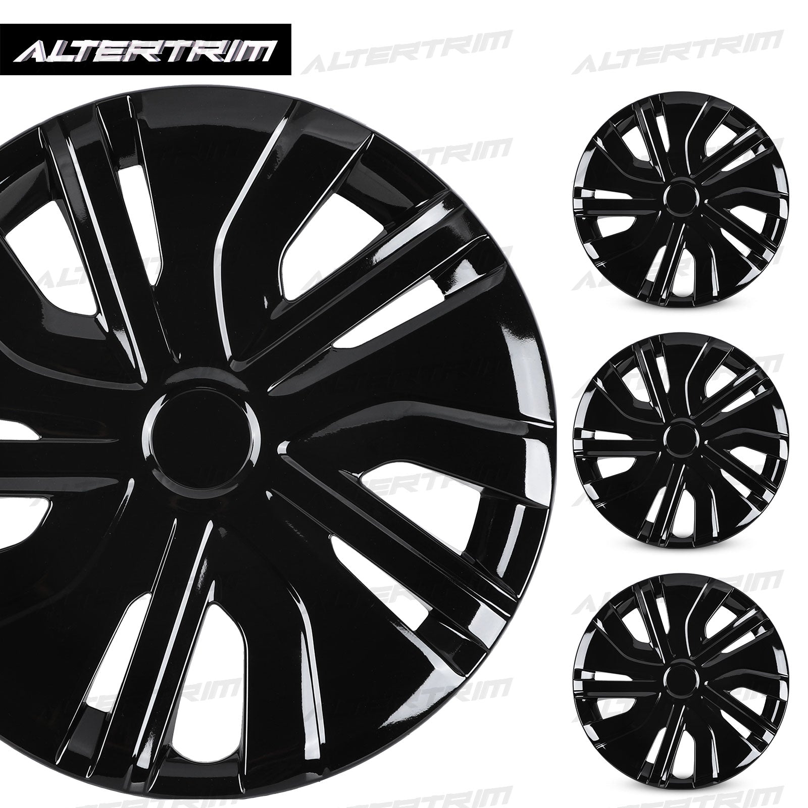 14 Inch Wheel Hubcaps for 2014-2026 Mitsubishi Mirage - Black Lacquer