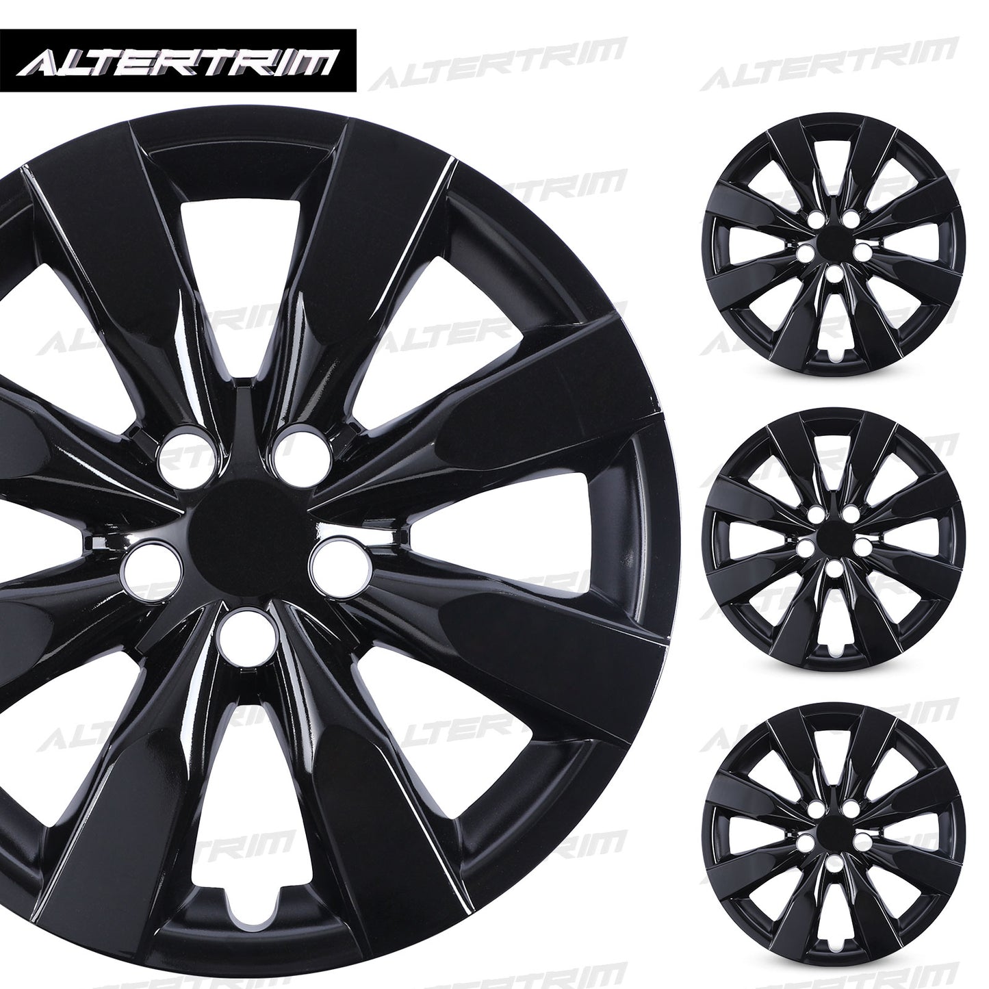 16 Inch Wheel Hubcaps for 2009-2019 TOYOTA Corolla and 2009-2014 TOYOTA Matrix  - Black Lacquer