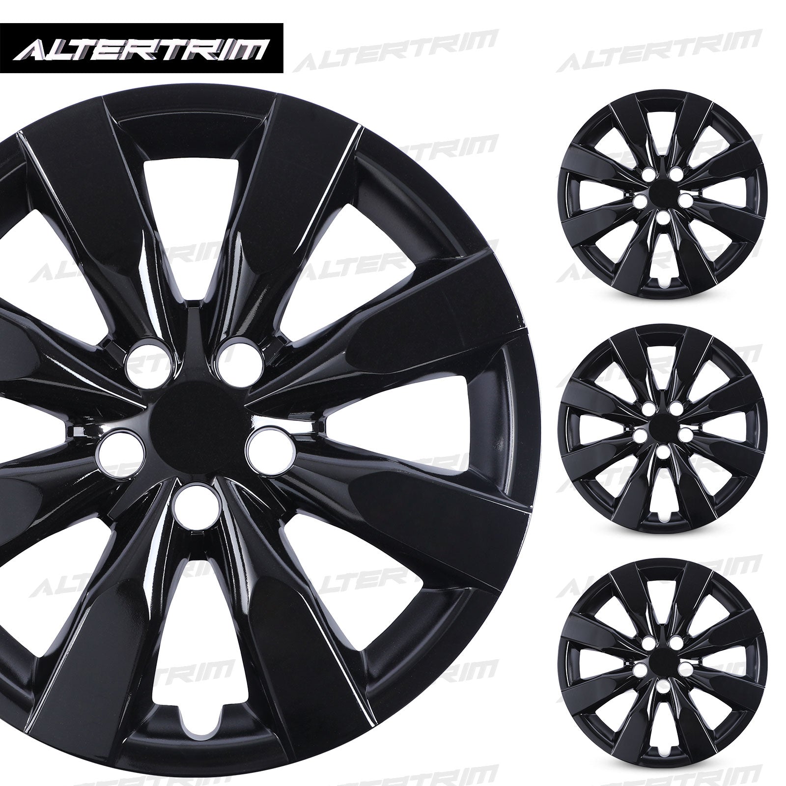 16 Inch Wheel Hubcaps for 2009-2019 TOYOTA Corolla and 2009-2014 TOYOTA Matrix  - Black Lacquer