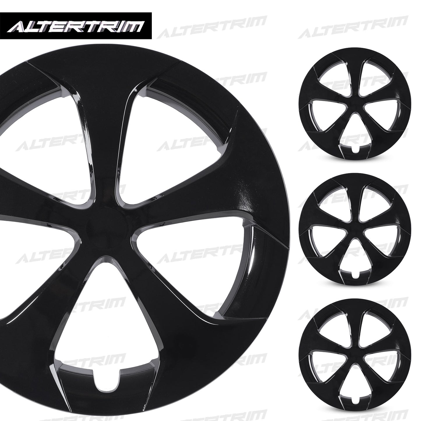 15 Inch Wheel Hubcaps for 2010-2015 TOYOTA Prius - Black Lacquer