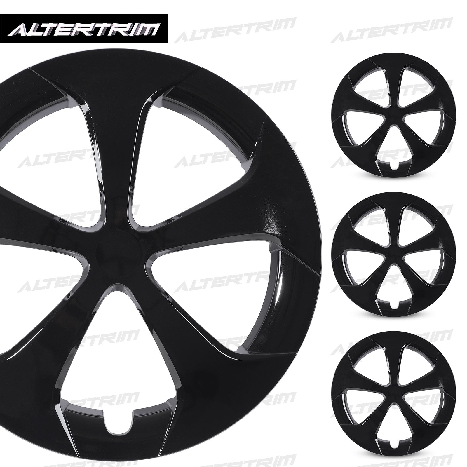 15 Inch Wheel Hubcaps for 2010-2015 TOYOTA Prius - Black Lacquer