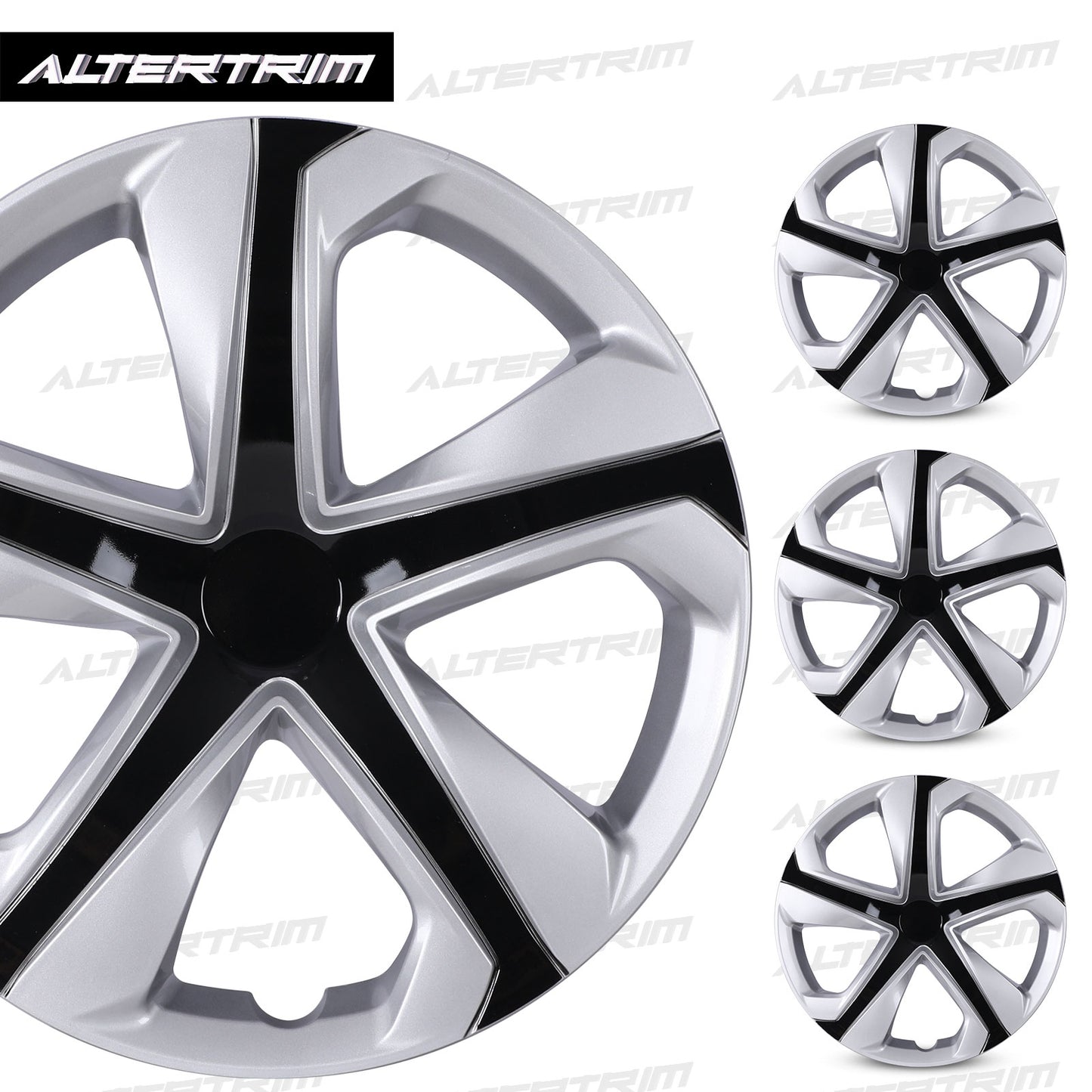 16 Inch Wheel Hubcaps for 2016-2026 Honda Civic Sedan - Silver Lacquer & Black Lacquer