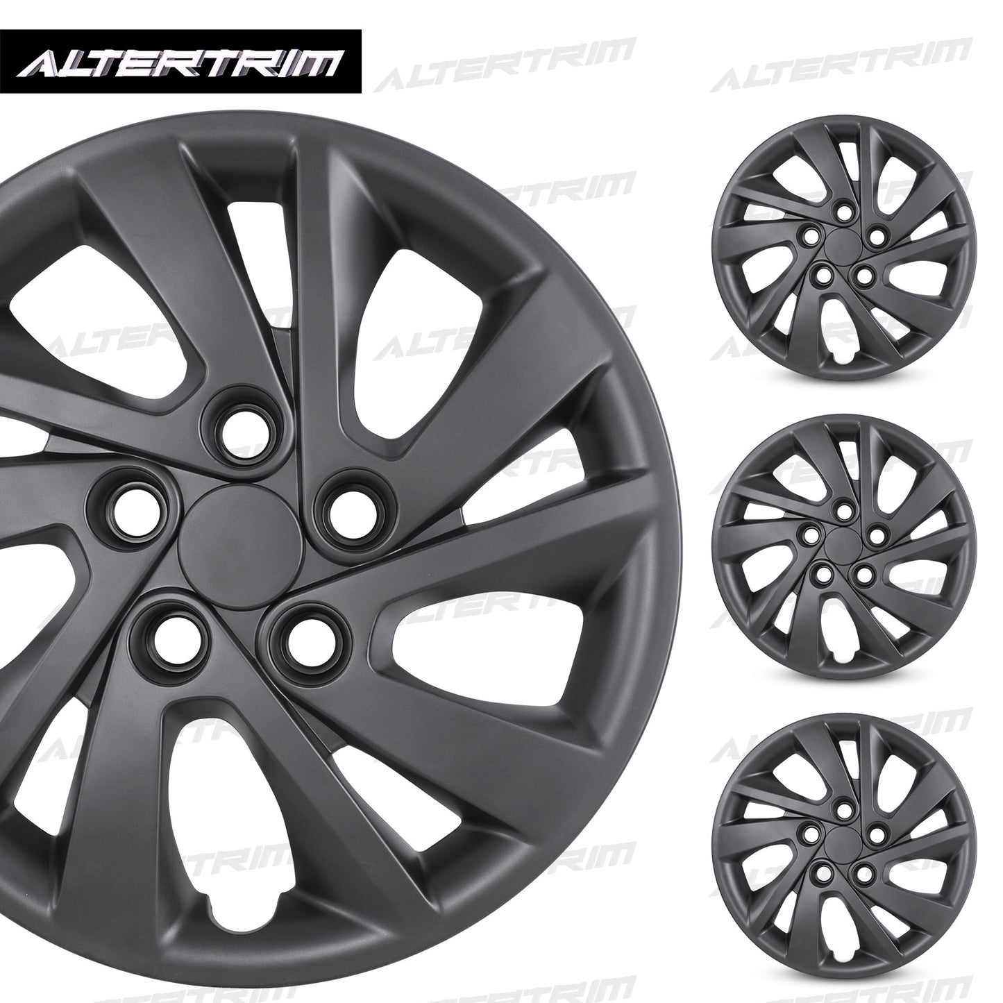 15 Inch Wheel Hubcaps for 2017-2020 Hyundai Elantra Sedan - Matte Black