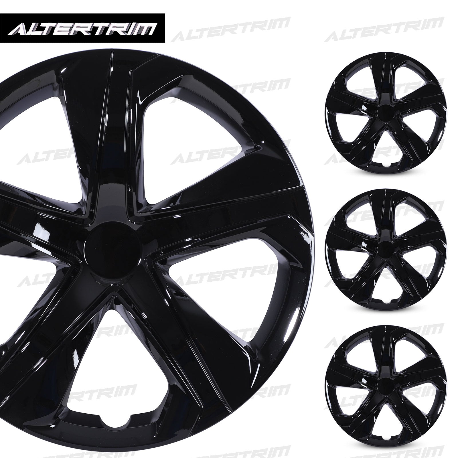 16 Inch Wheel Hubcaps for 2016-2026 Honda Civic Sedan - Black Lacquer