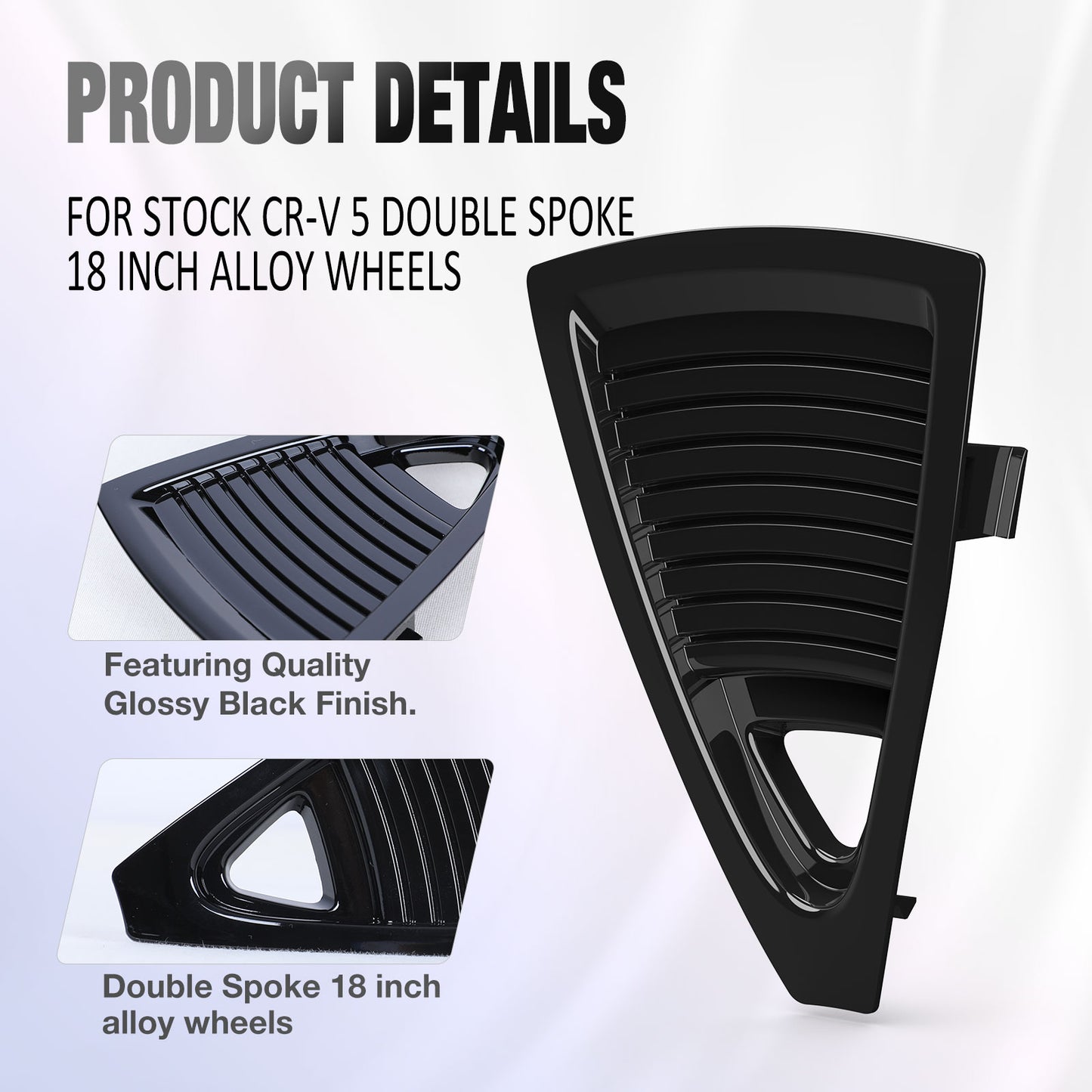 18 Inch Wheel Inserts for 2023-2025 Honda CR-V EX / EX-L - Black Lacquer (S1 Style)